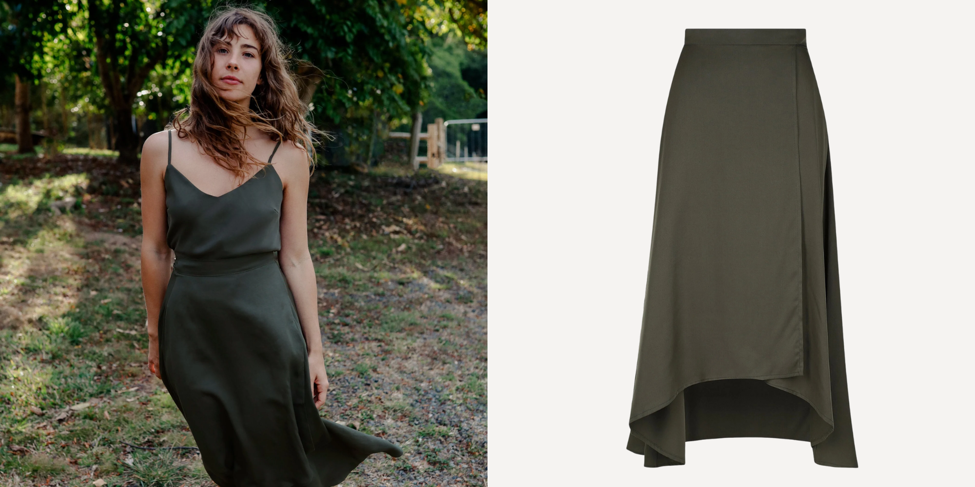 Someone in wrap skirt in moss by Tasi Travels.