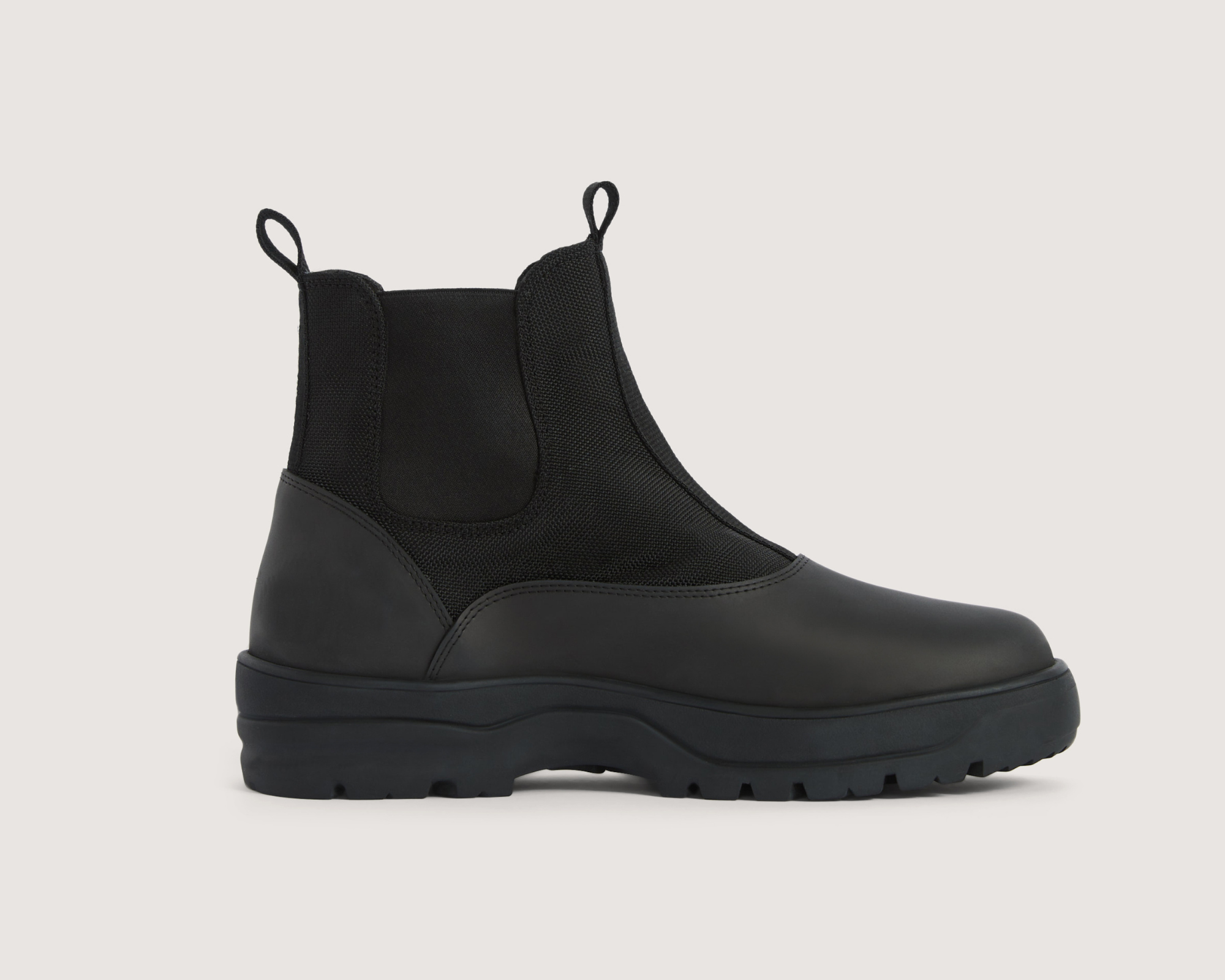 Black vegan waterproof city essential Anyday rainboots by Thesus.