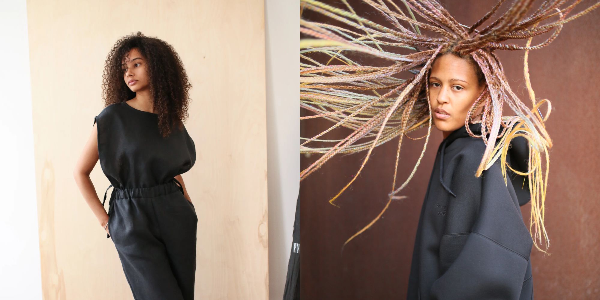 models wearing clothes by vegan brand monkind