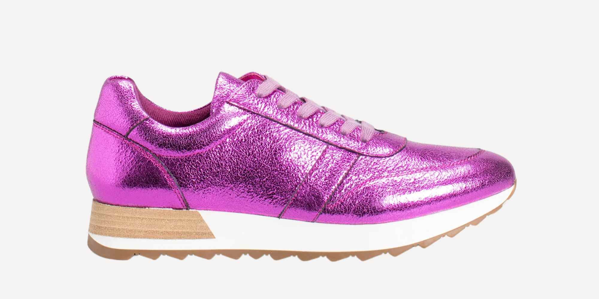 metallic pink trainers from elk