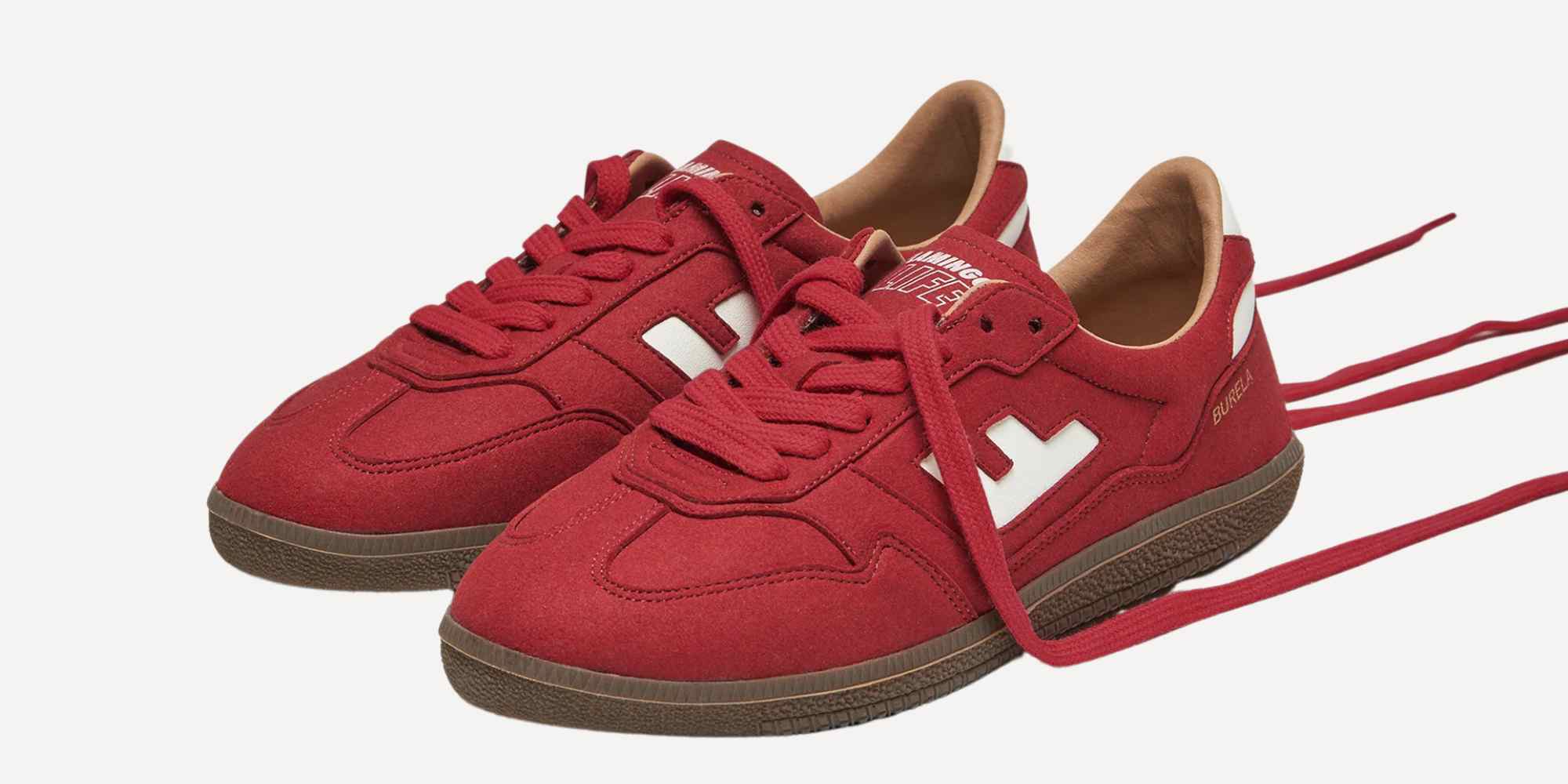 red sneakers from flamingos life