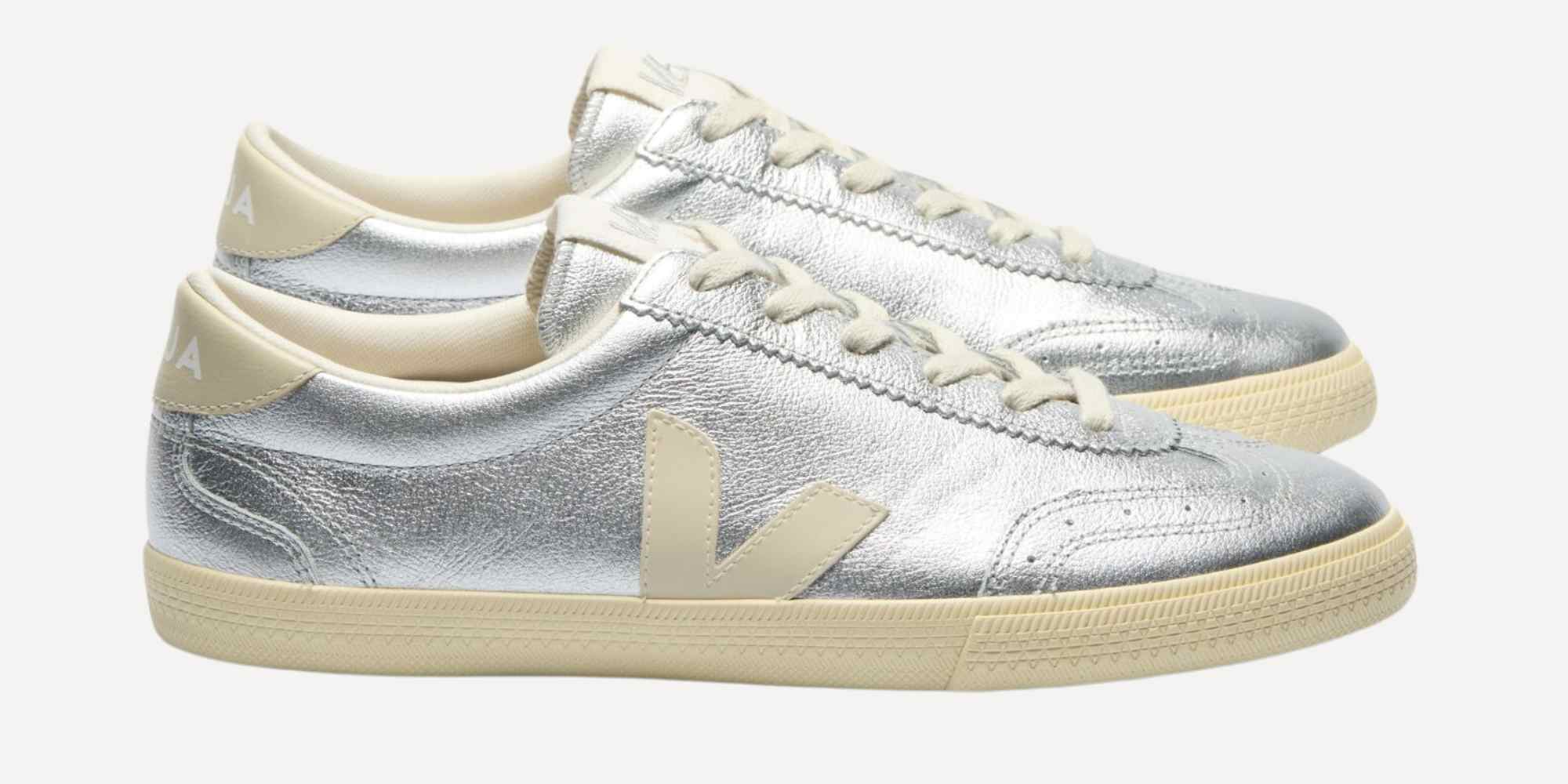 silver sneakrs from veja