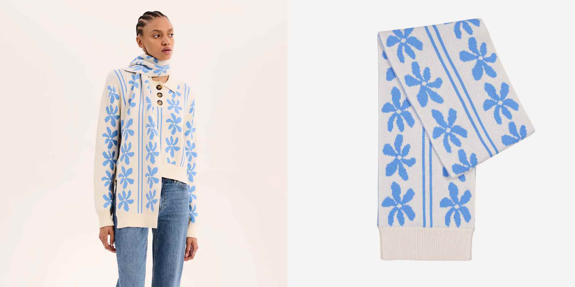 floral knit scarf from omnes