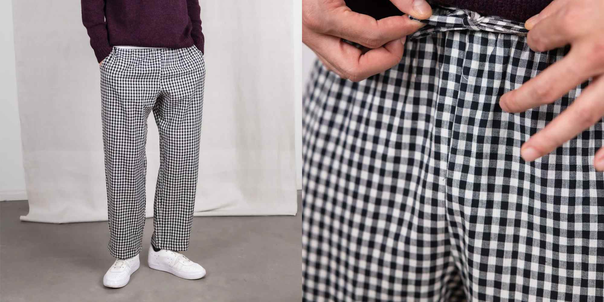 checked cotton trousers from jyoti