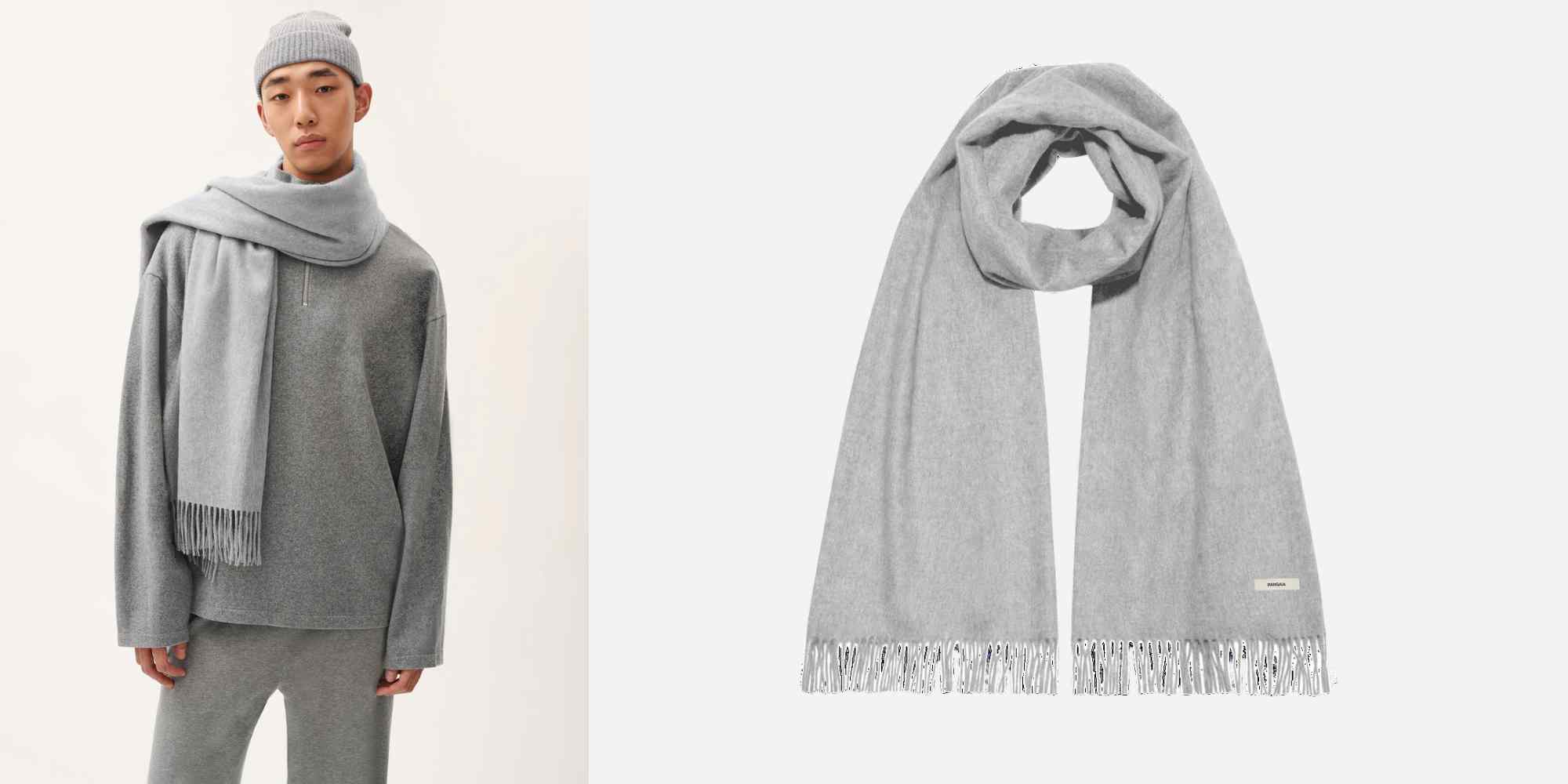 grey scarf from pangaia