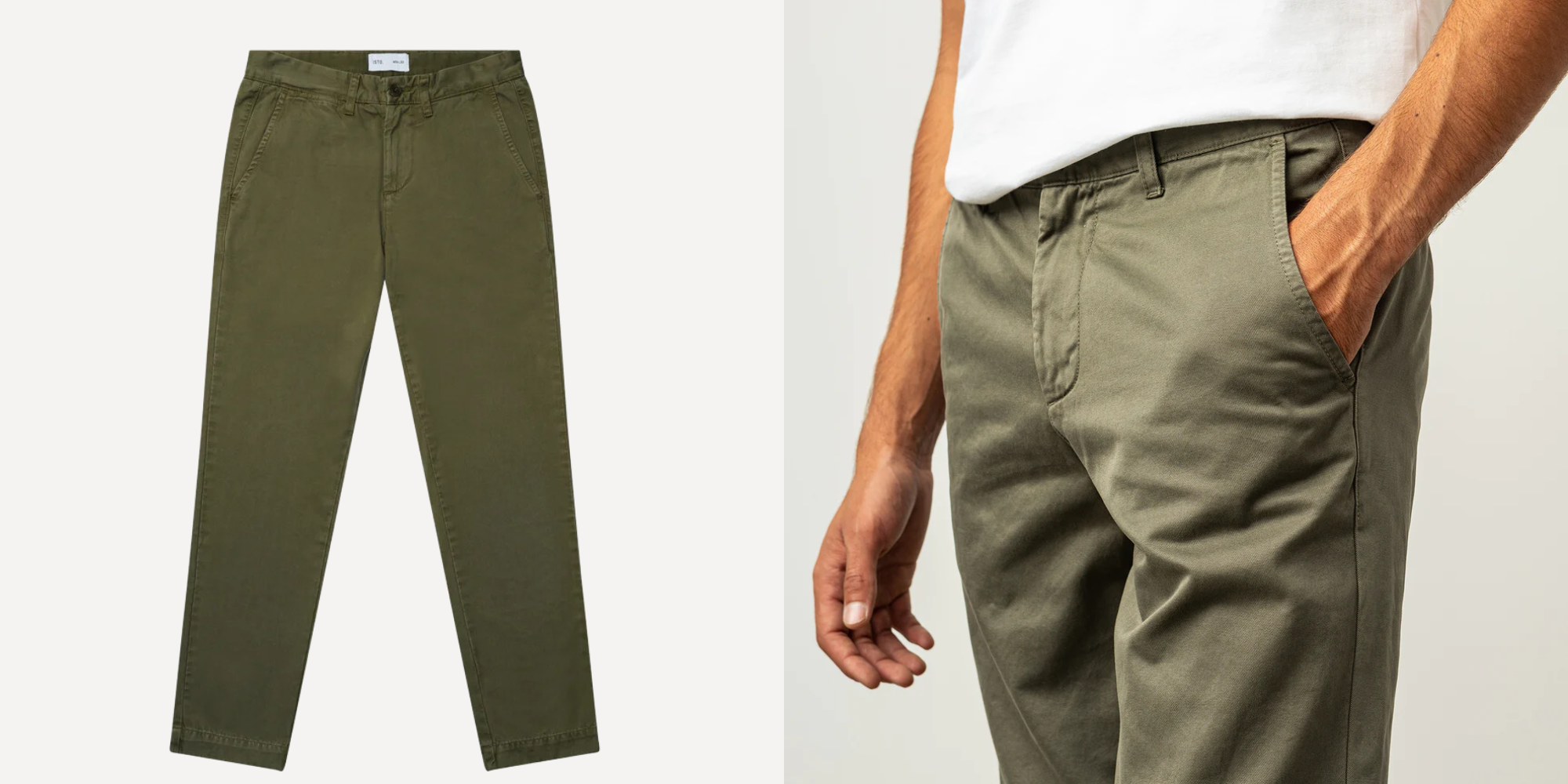 Someone wearing chinos by ISTO.