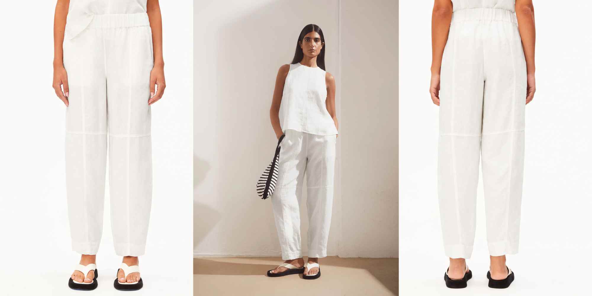 linen barrel trousers from armedangels