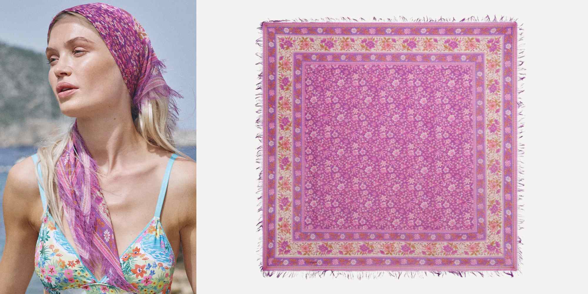 pink patterned scarf from Spell