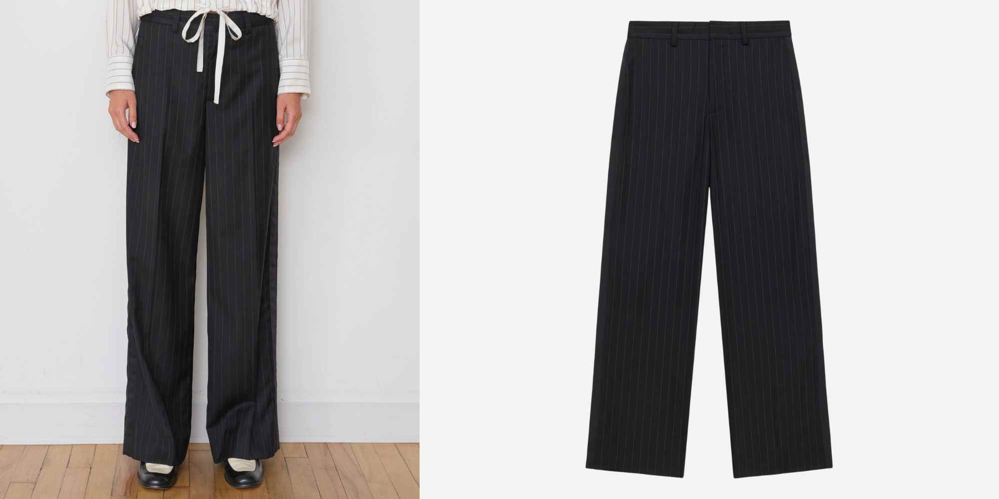 pinstripe tuxedo trousers from we-ar4