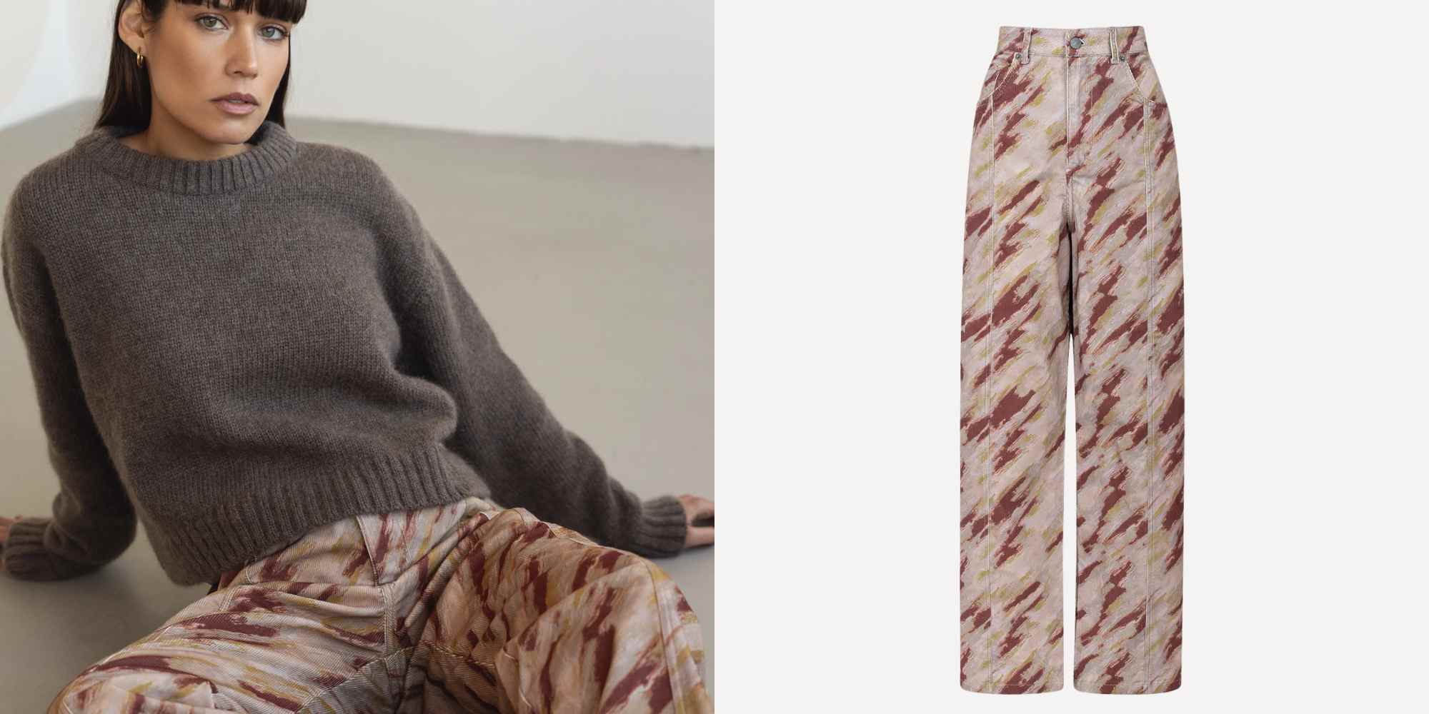 printed corduroy trousers from naz