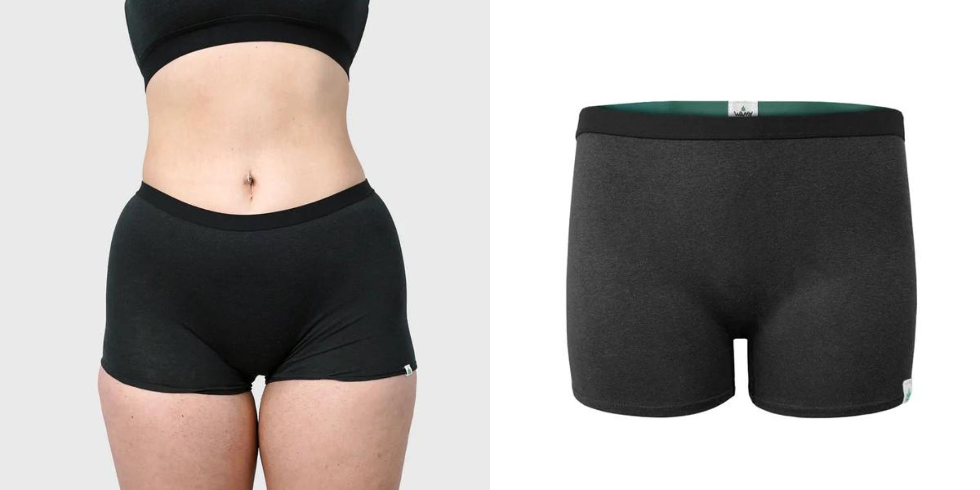 Black boy shorts underwear made with hemp by WAMA.