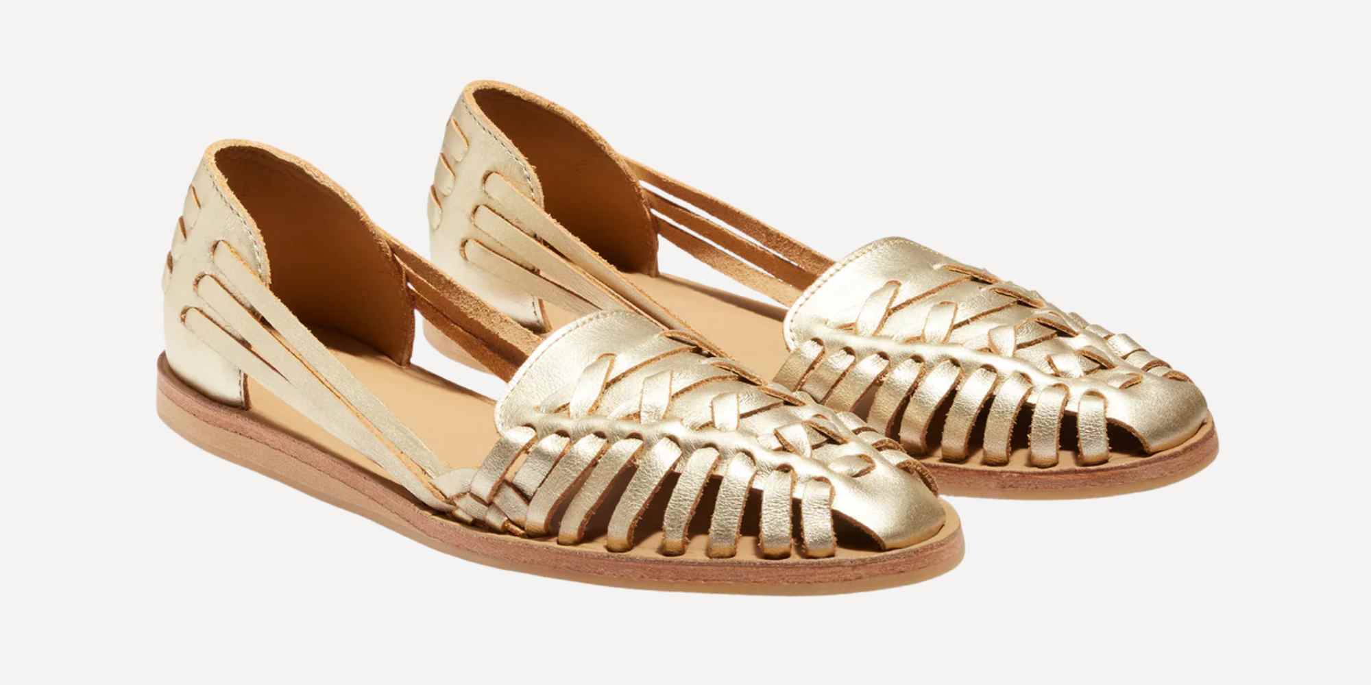 gold sandals from nisolo