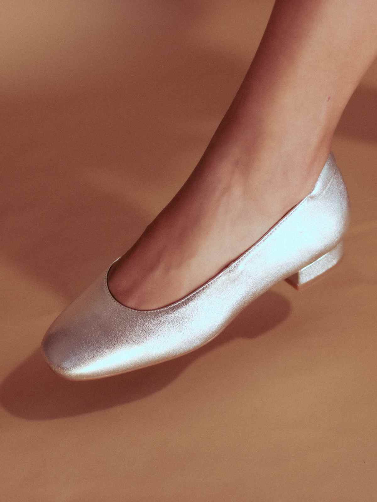 more sustainable metallic flat shoes from bhava