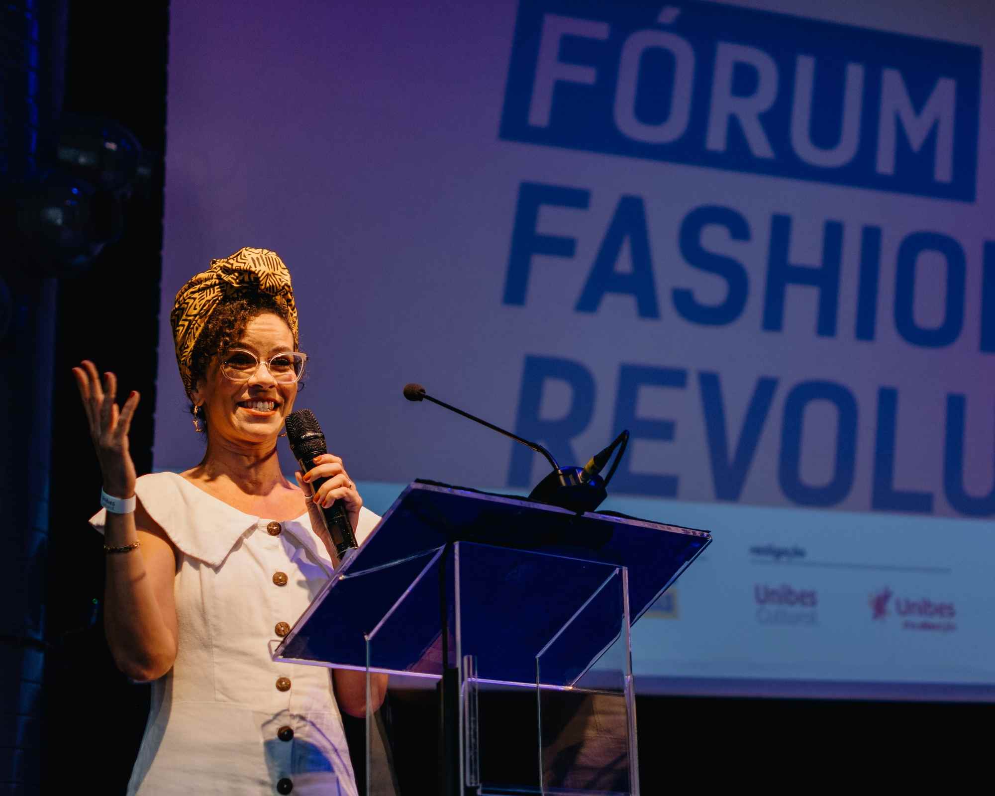 Portrait of woman at fashion revolution Brazil