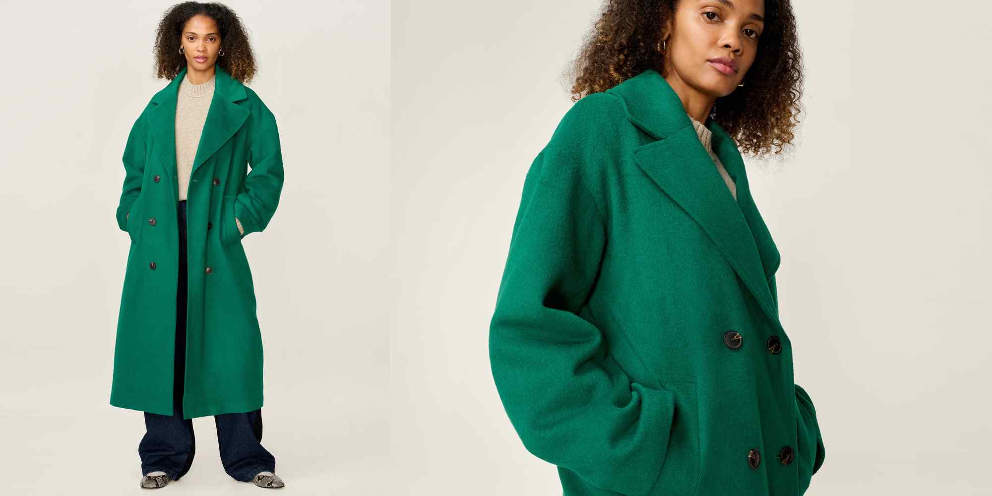 green winter coat from omnes