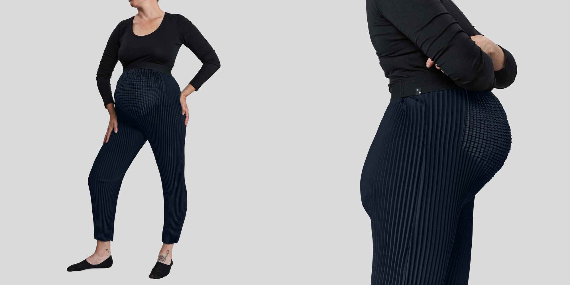 petit pli pleated maternity pants