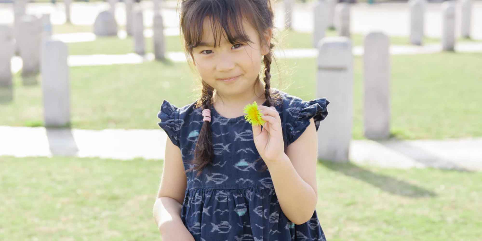 Child wearing printed dress