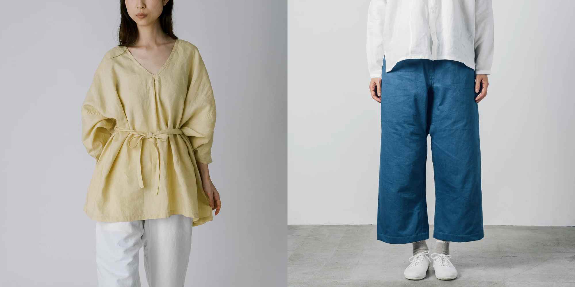 People wearing naturally dyed clothing