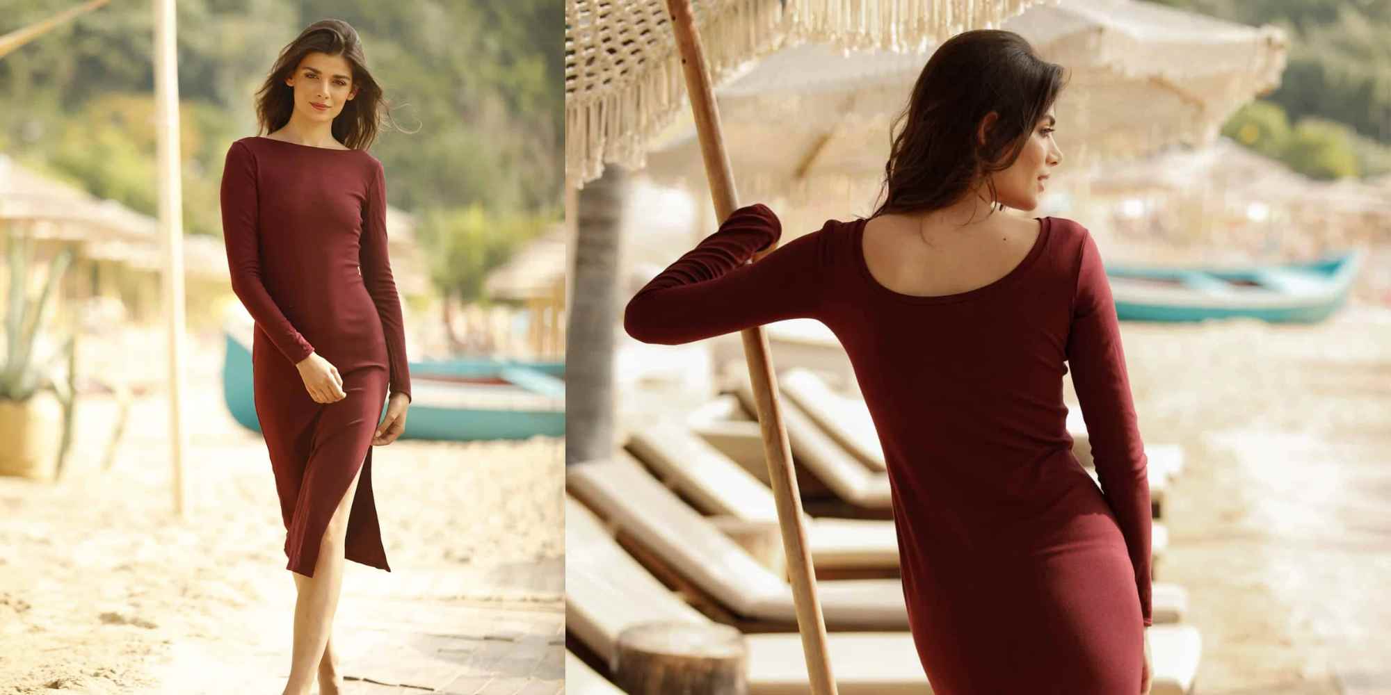 person wearing more sustainable wedding guest outfit from coco & kandy