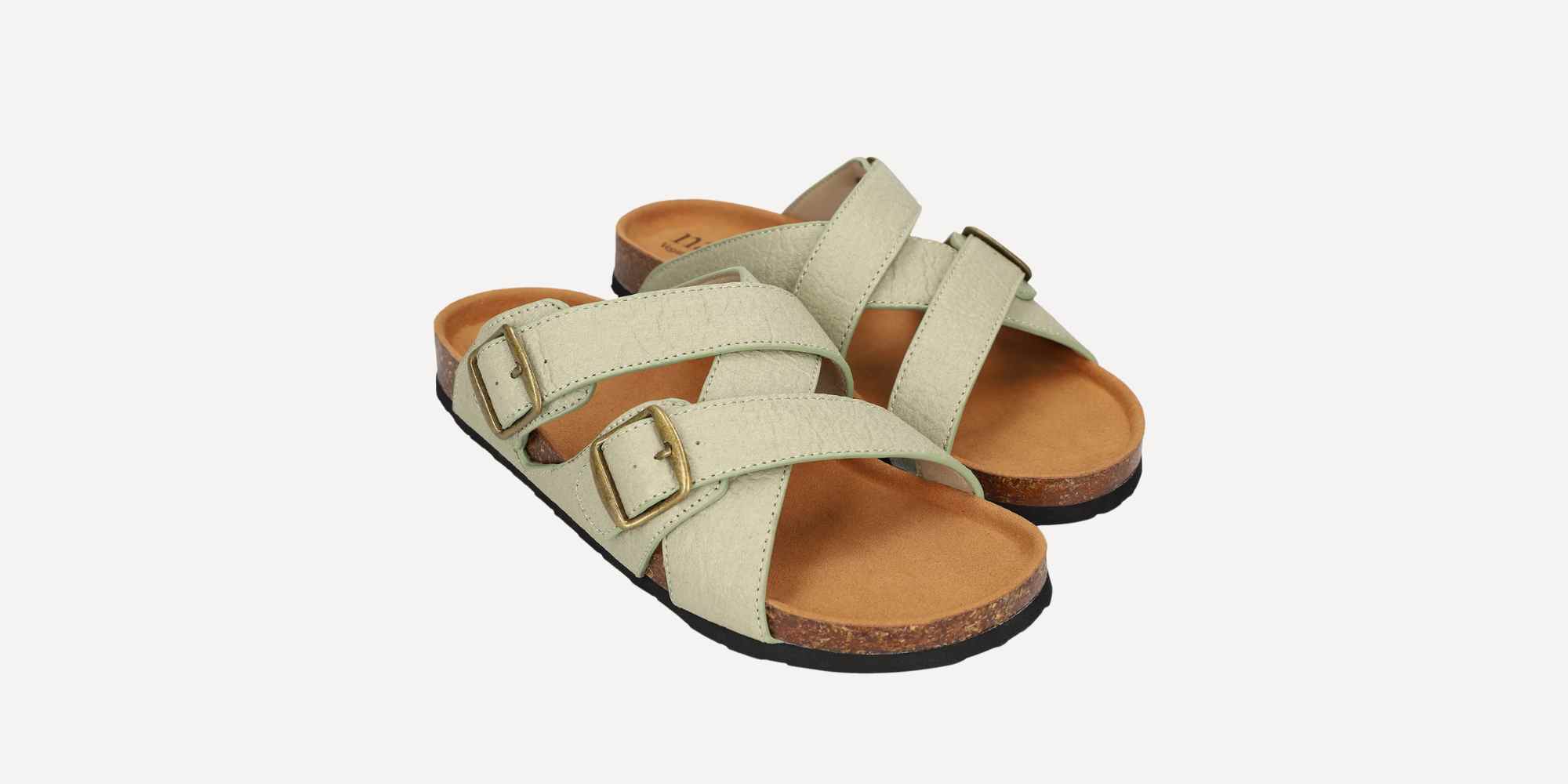 sage coloured sandals from nae