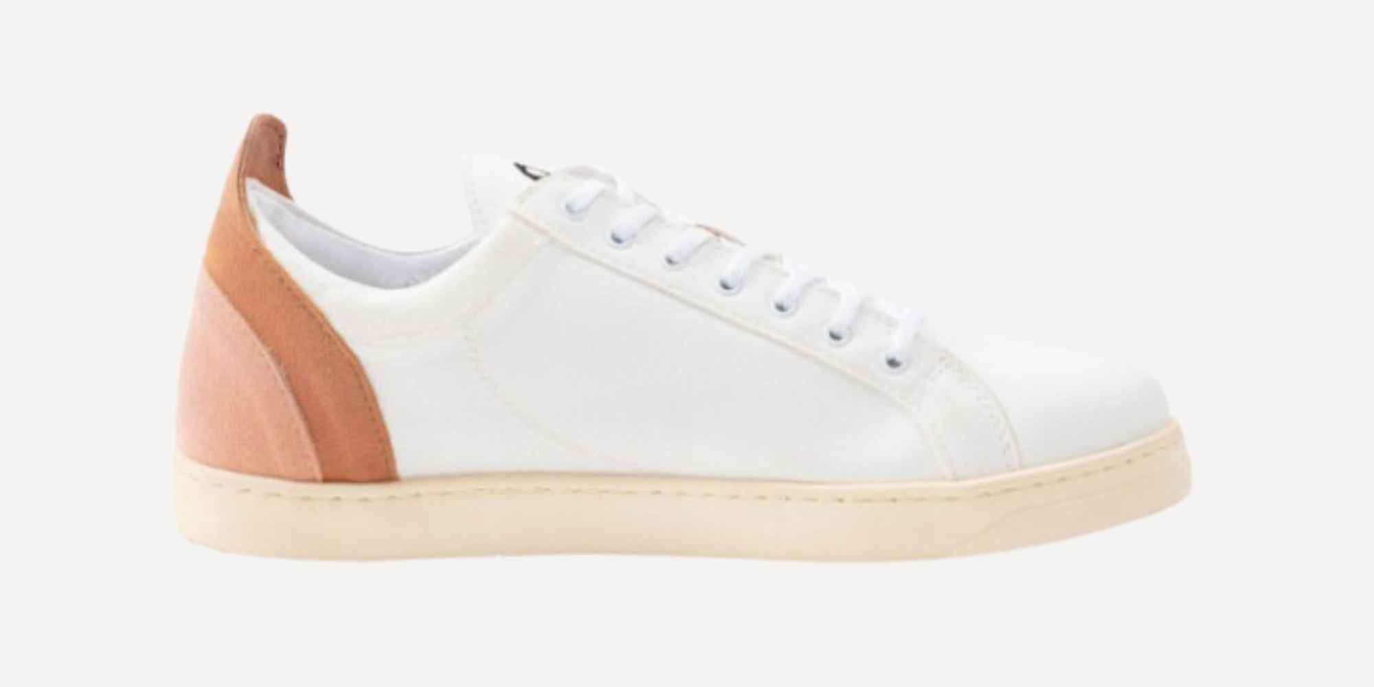 Orange and white sneakers