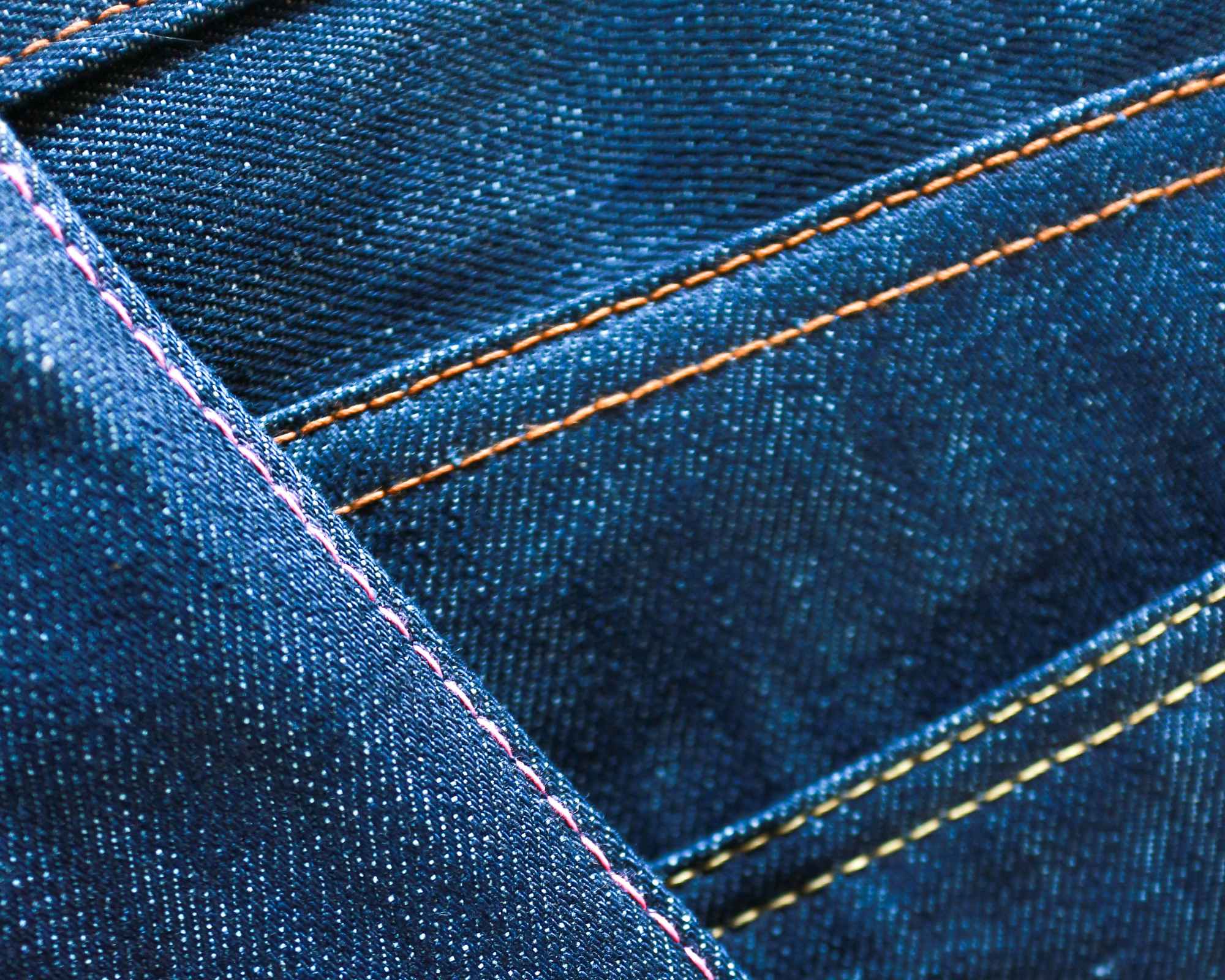 Blue indigo-dyed denim jeans