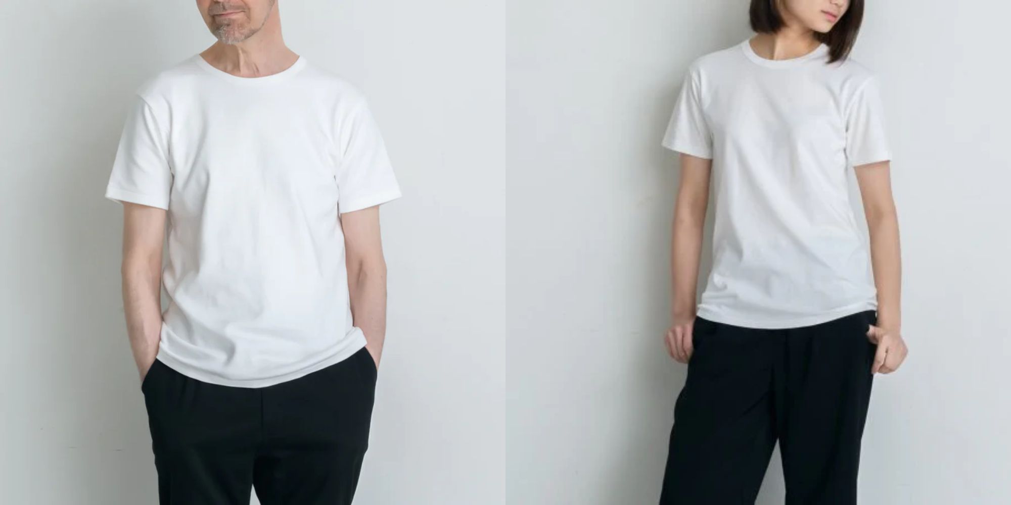People wearing Eiji cotton t-shirts