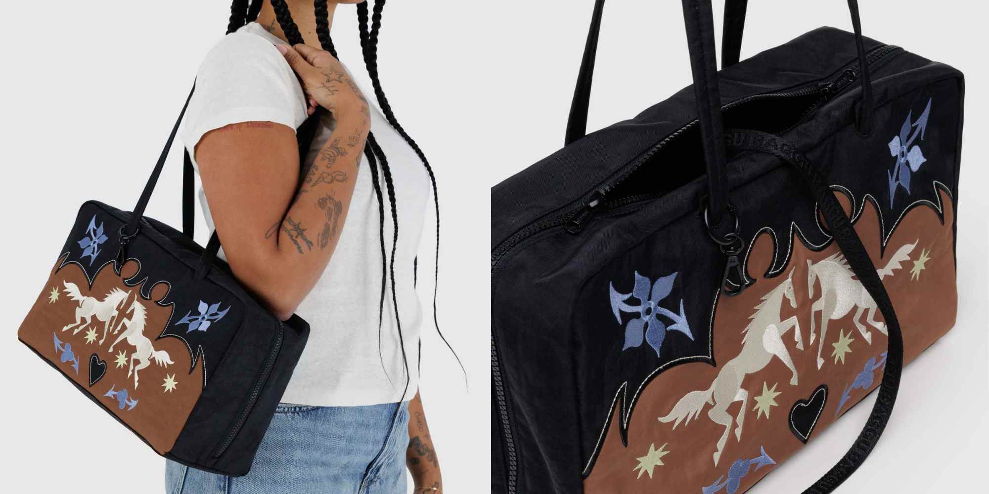 embroidered vegan handbag from baggu