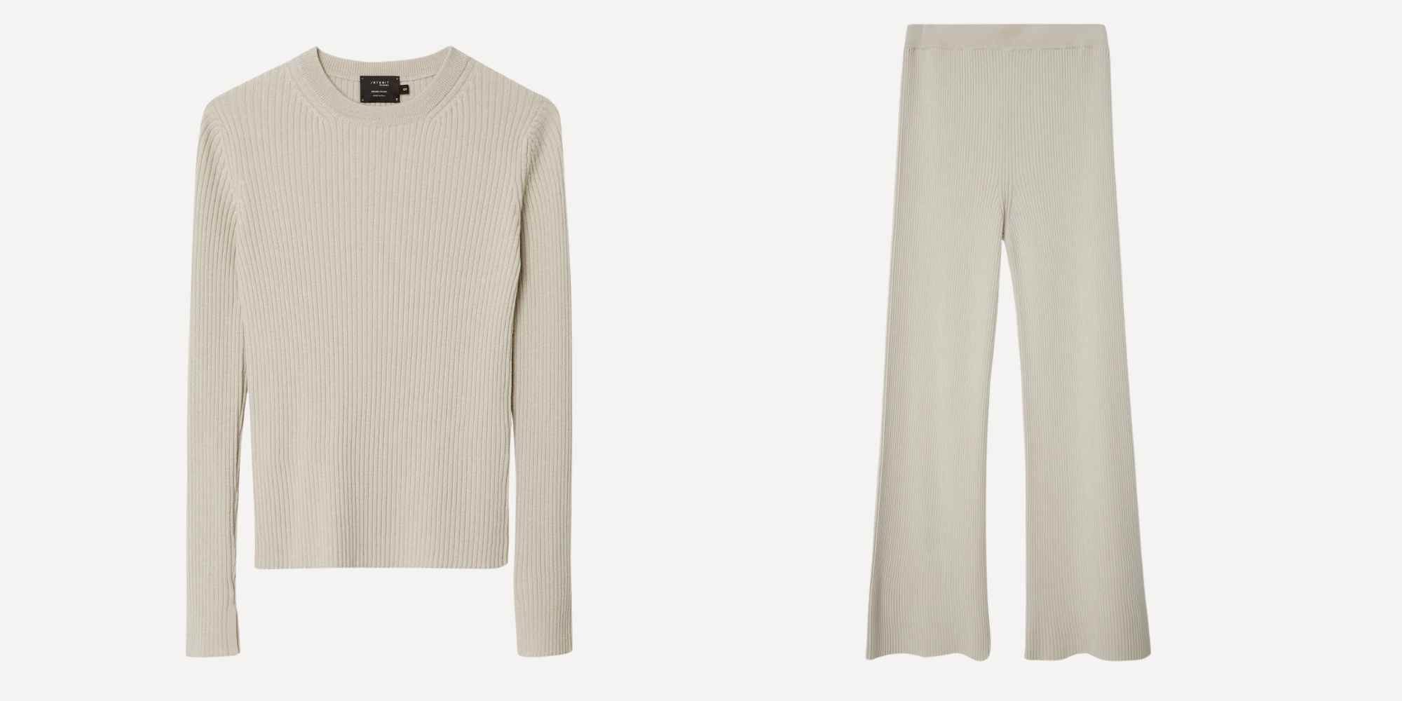 beige knitted loungewear set from artknit studios