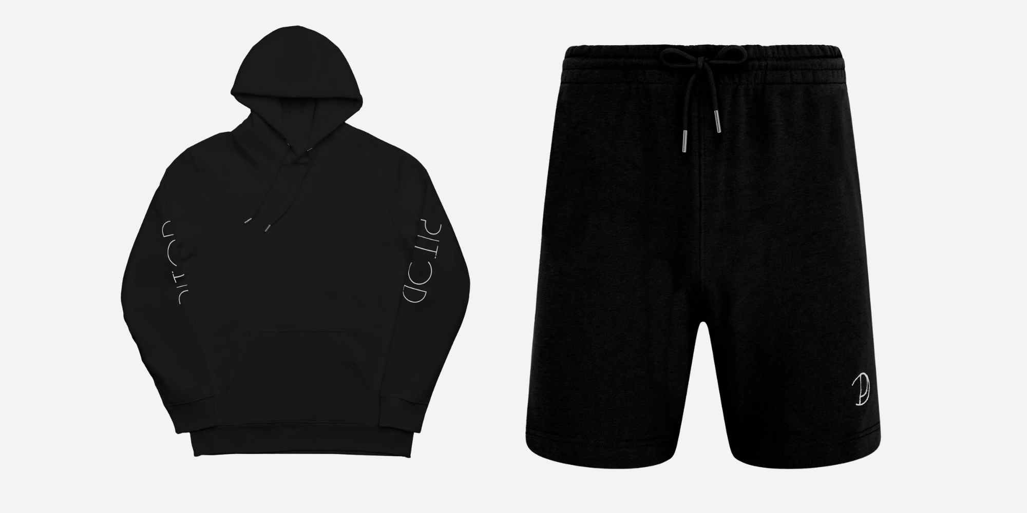 pitod logo hoodie and shorts set