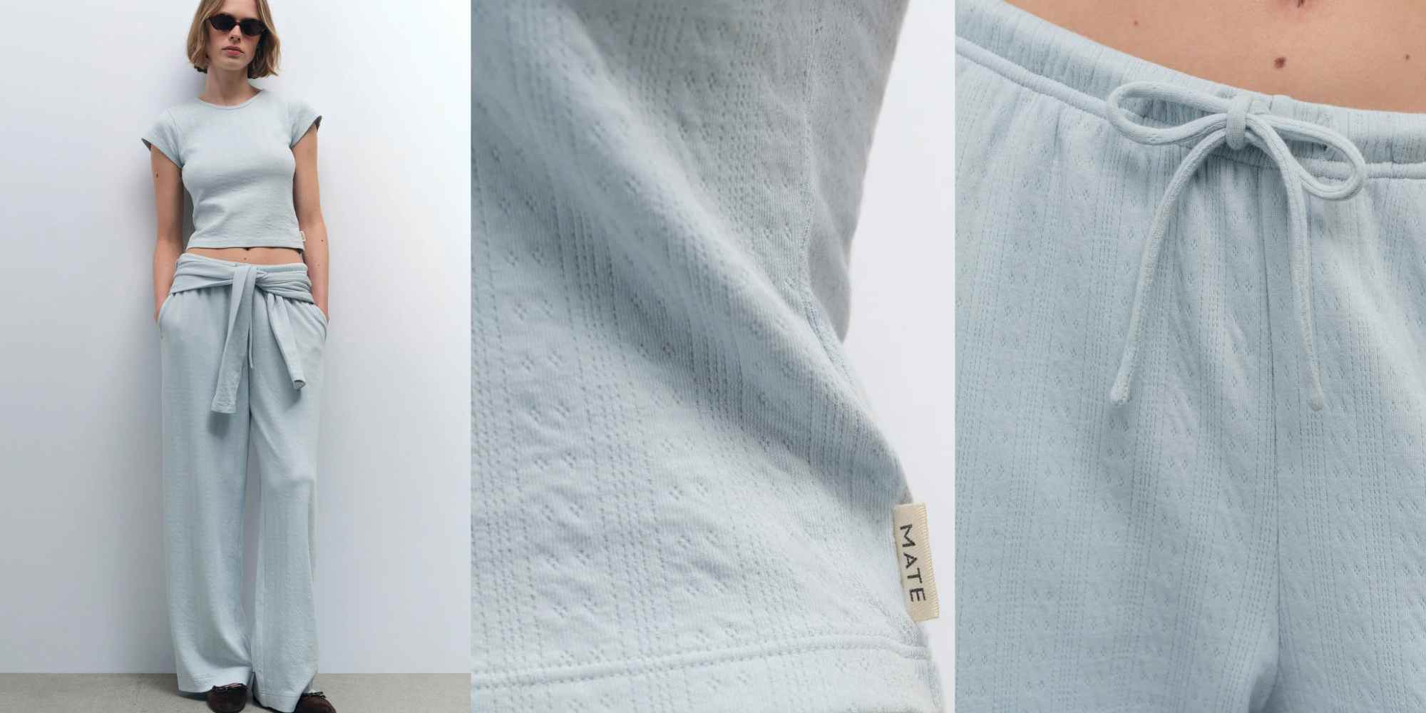 pointelle loungewear set from mate the label