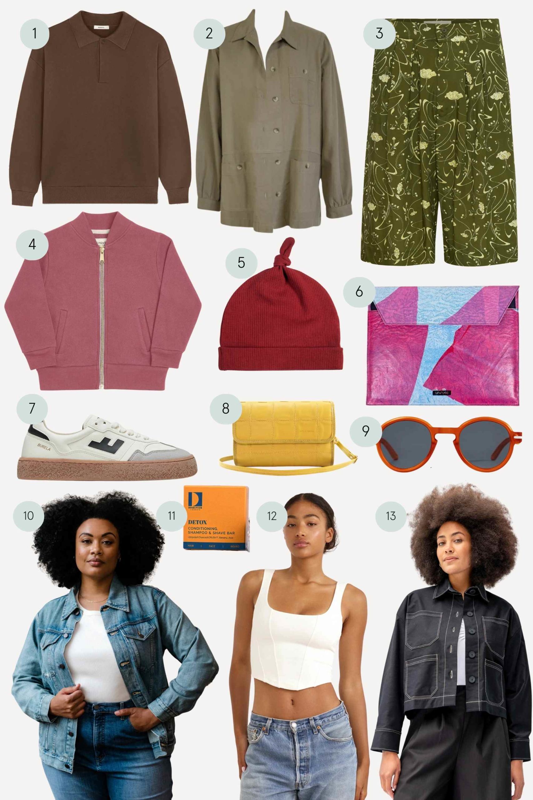 Collage of more sustainable products