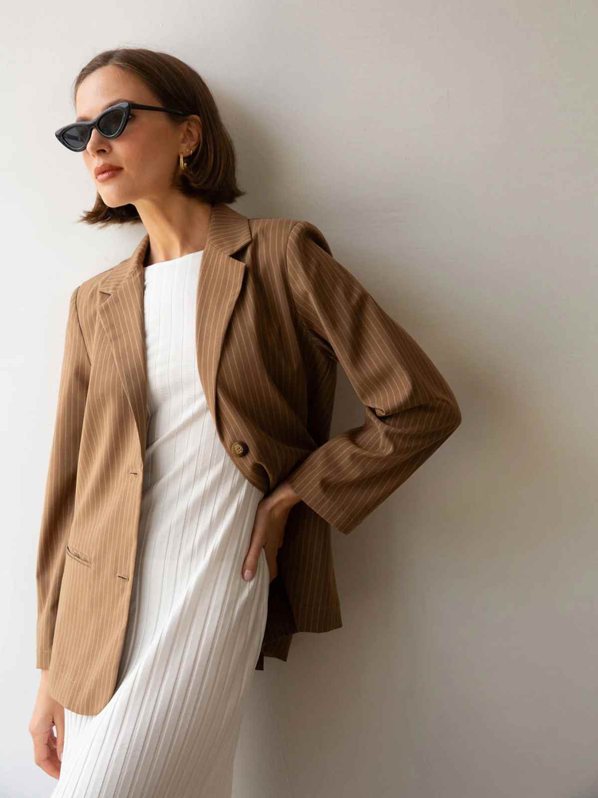 person wearing outfit from whimsy and row, shein alternative