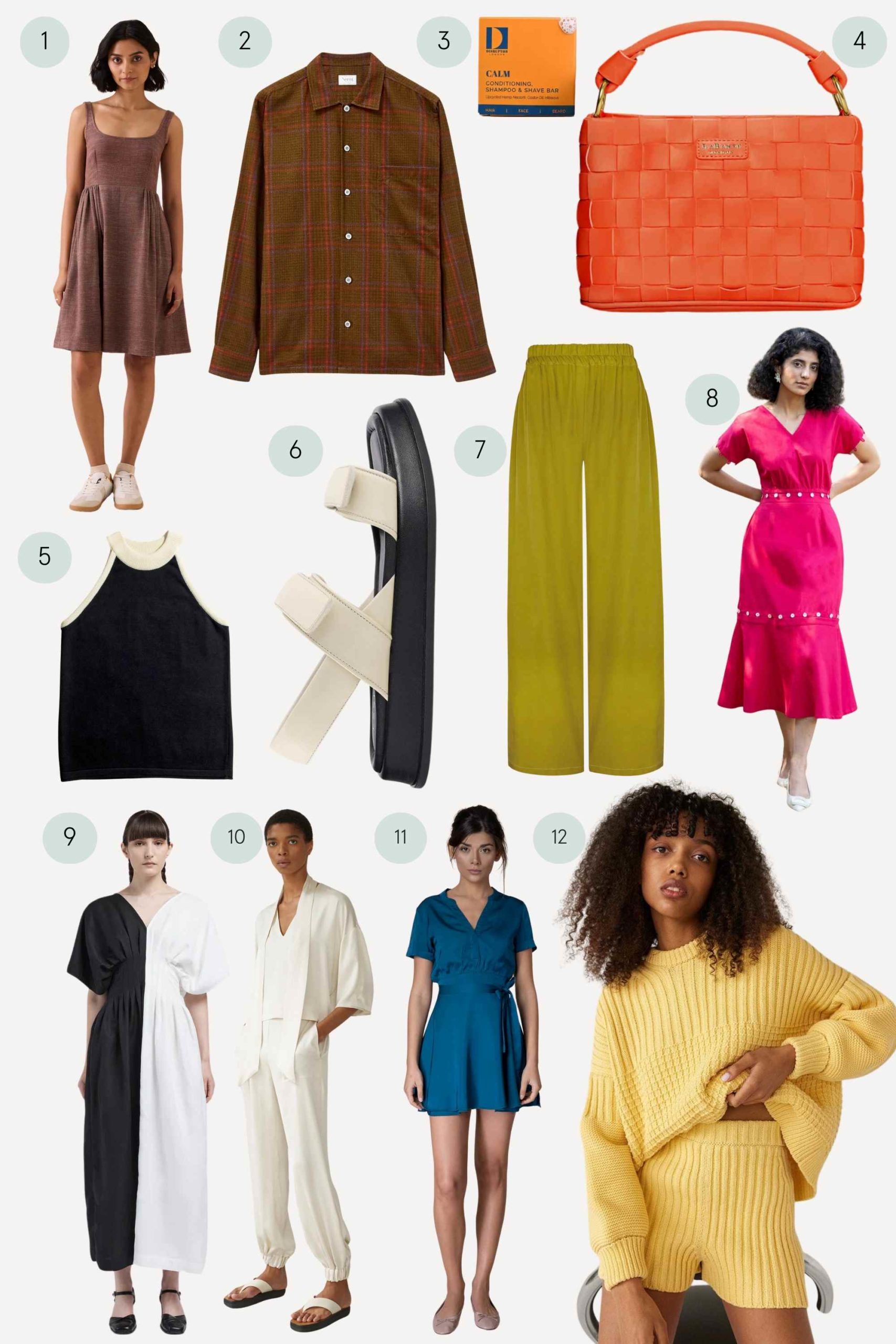 collage of more sustainable colour block clothes