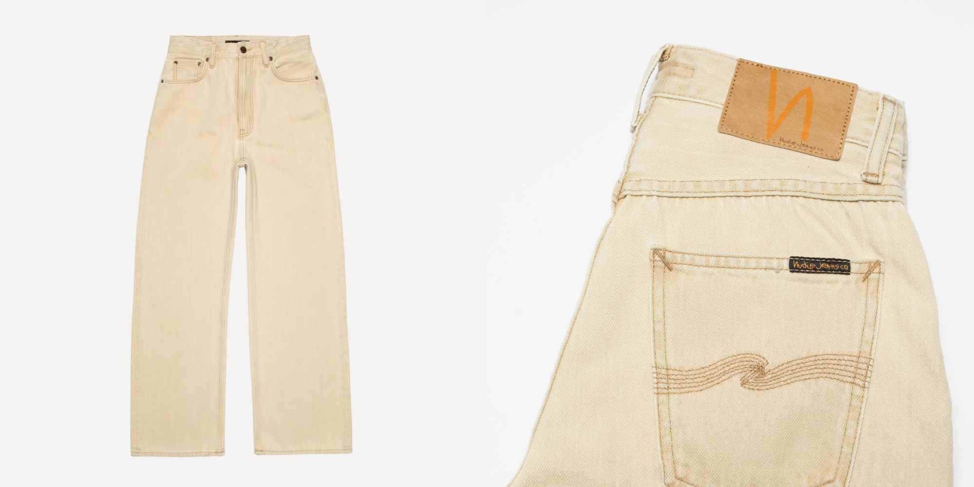 beige jeans from nudie jeans