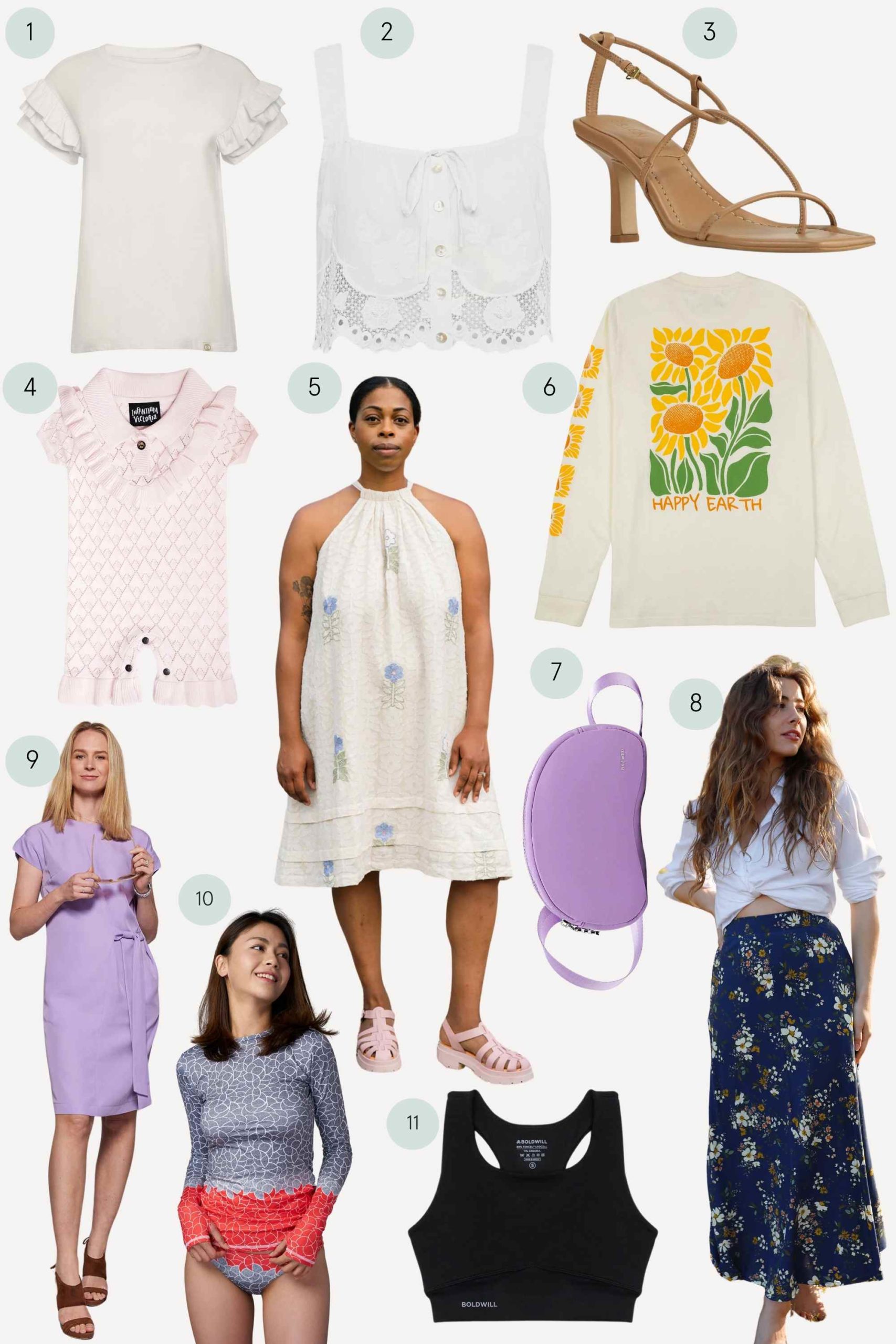 collage featuring more sustainable clothes inspired by nature