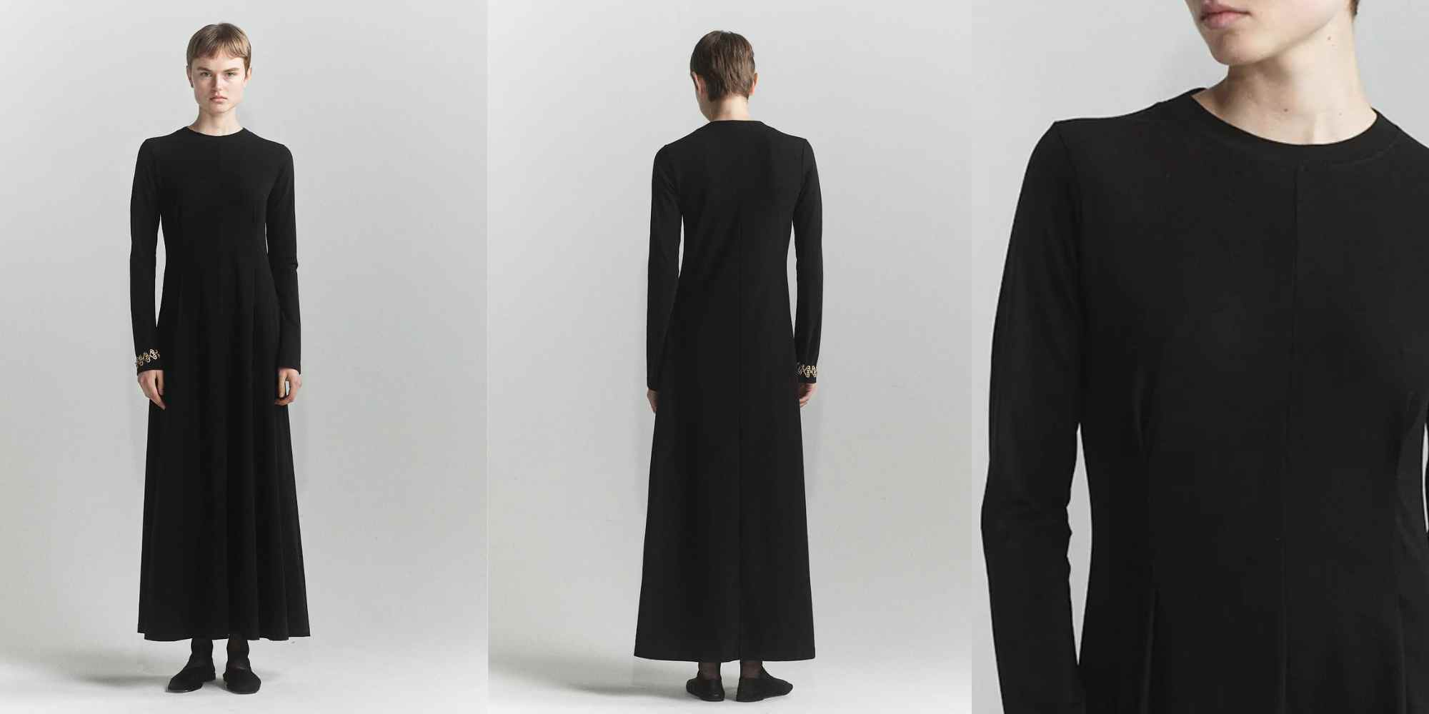 black jersey dress from caes