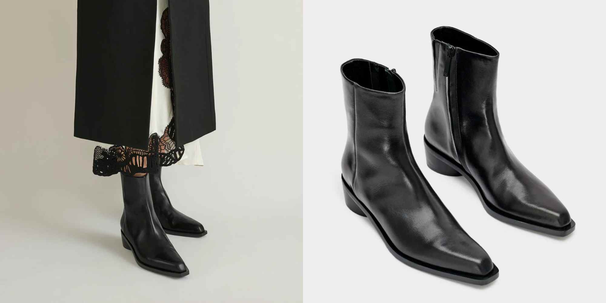 black leather city boots from essen