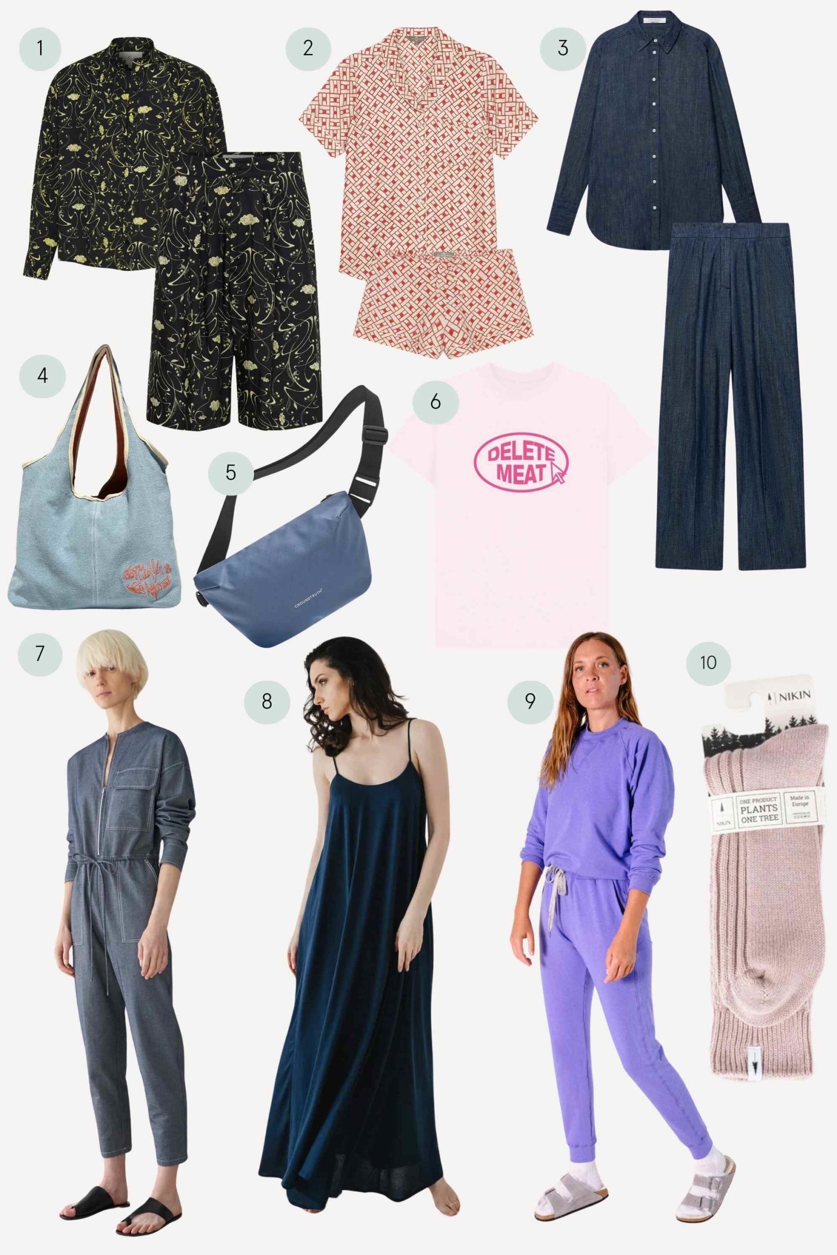 collage of more sustainable co-ords and colours