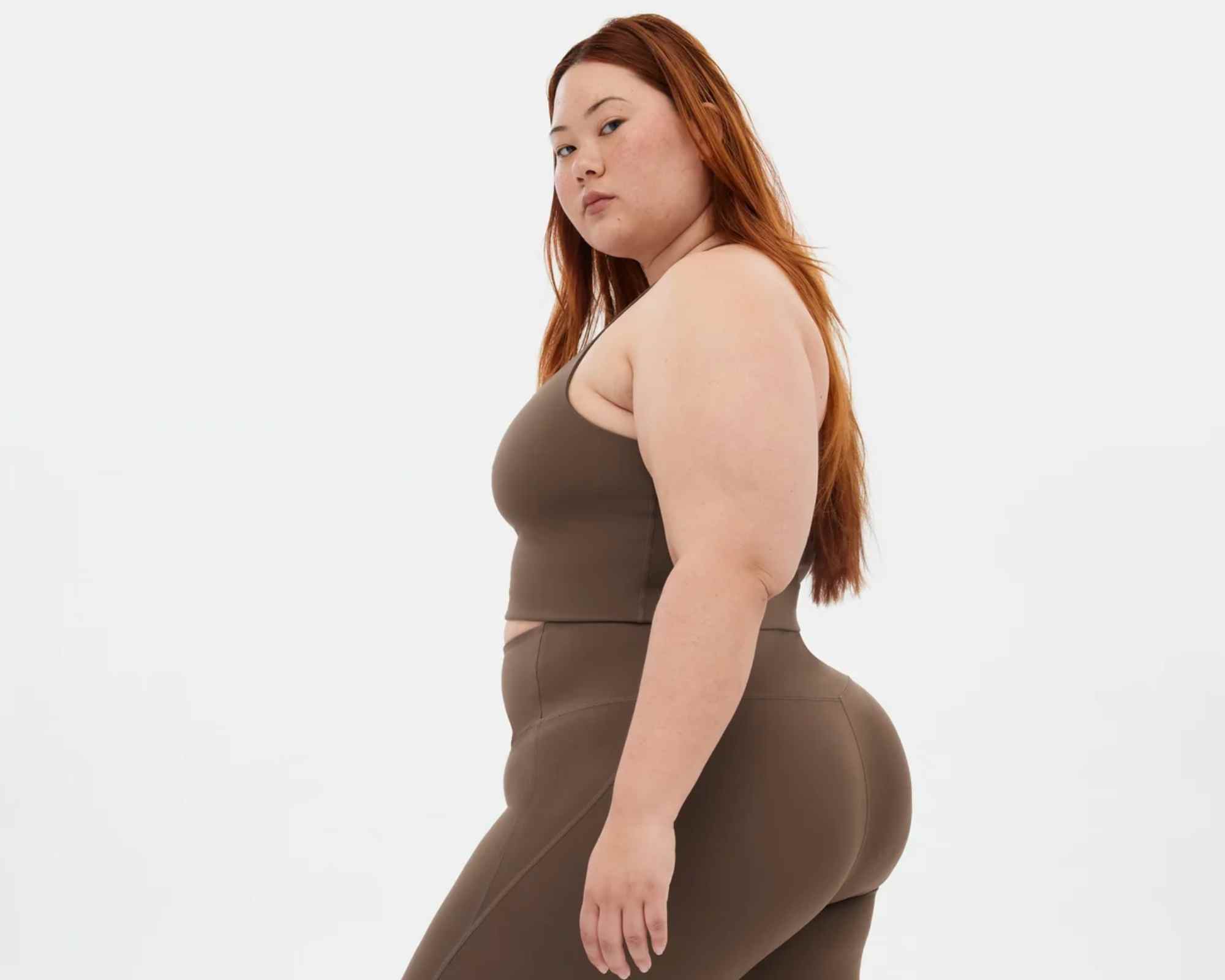 person wearing size inclusive activewear from girlfriend collective