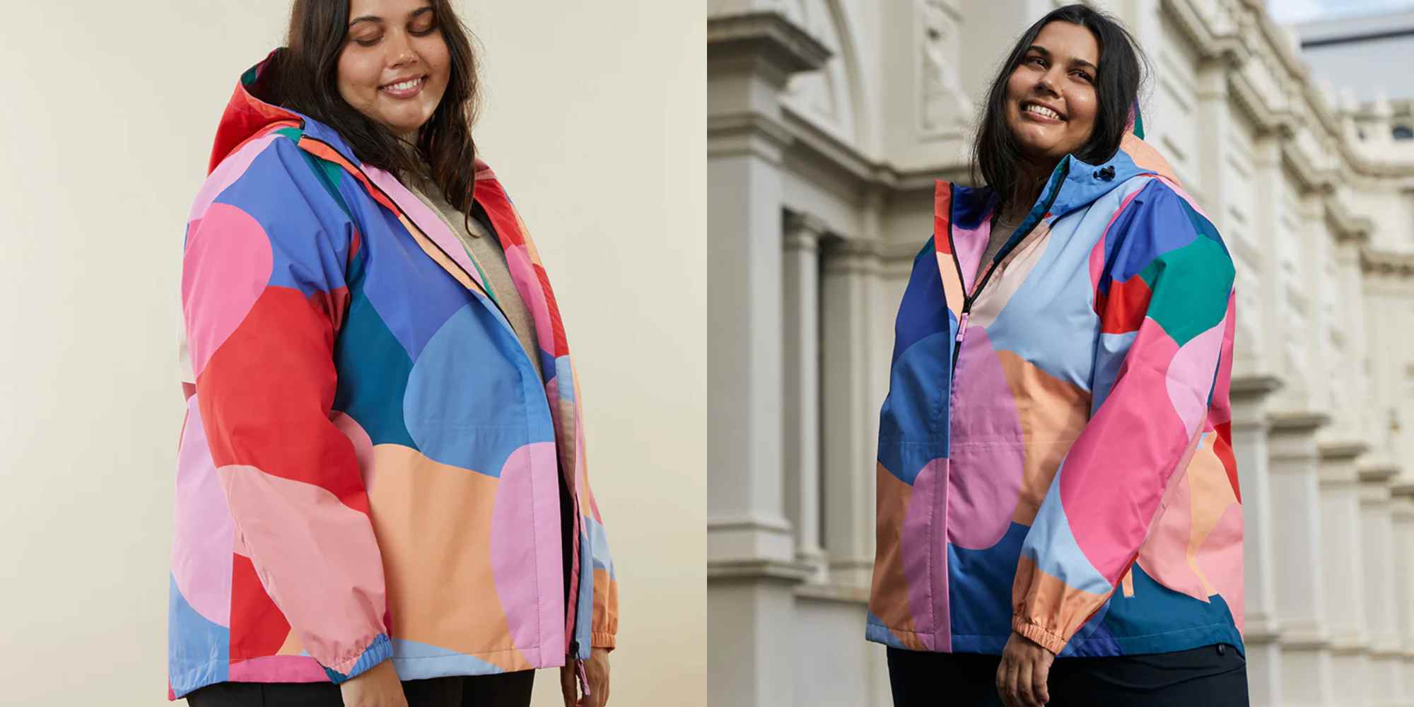 person wearing waterproof running jacket