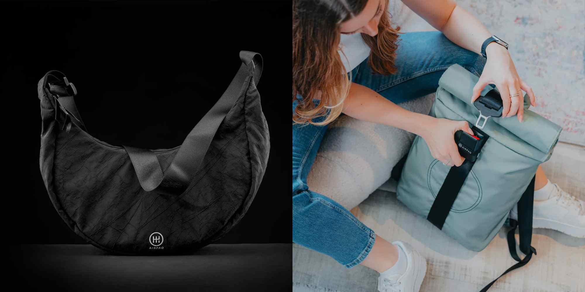 collage of bags from airpaq