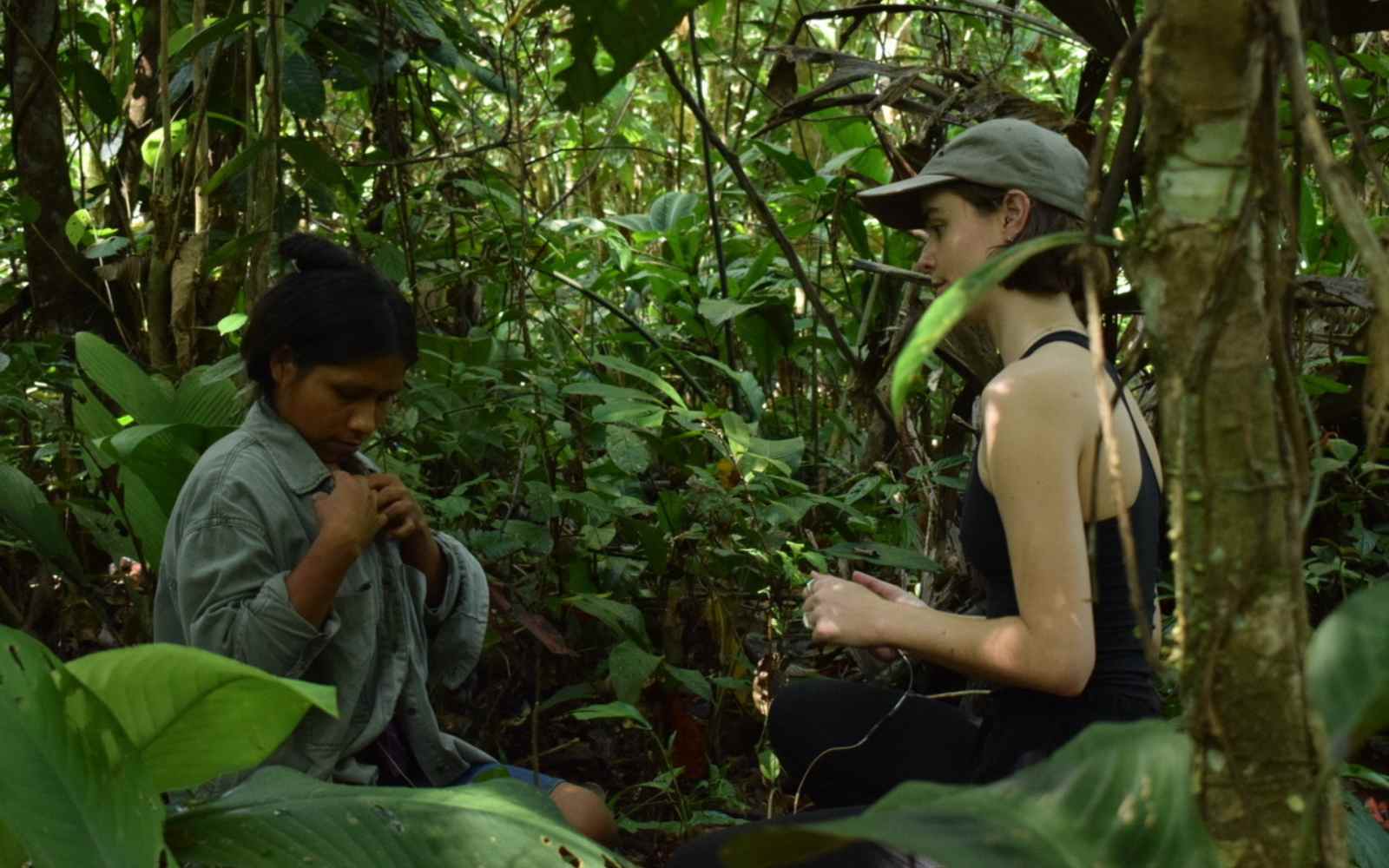 emma hakansson and an Awajún community member in the amazon