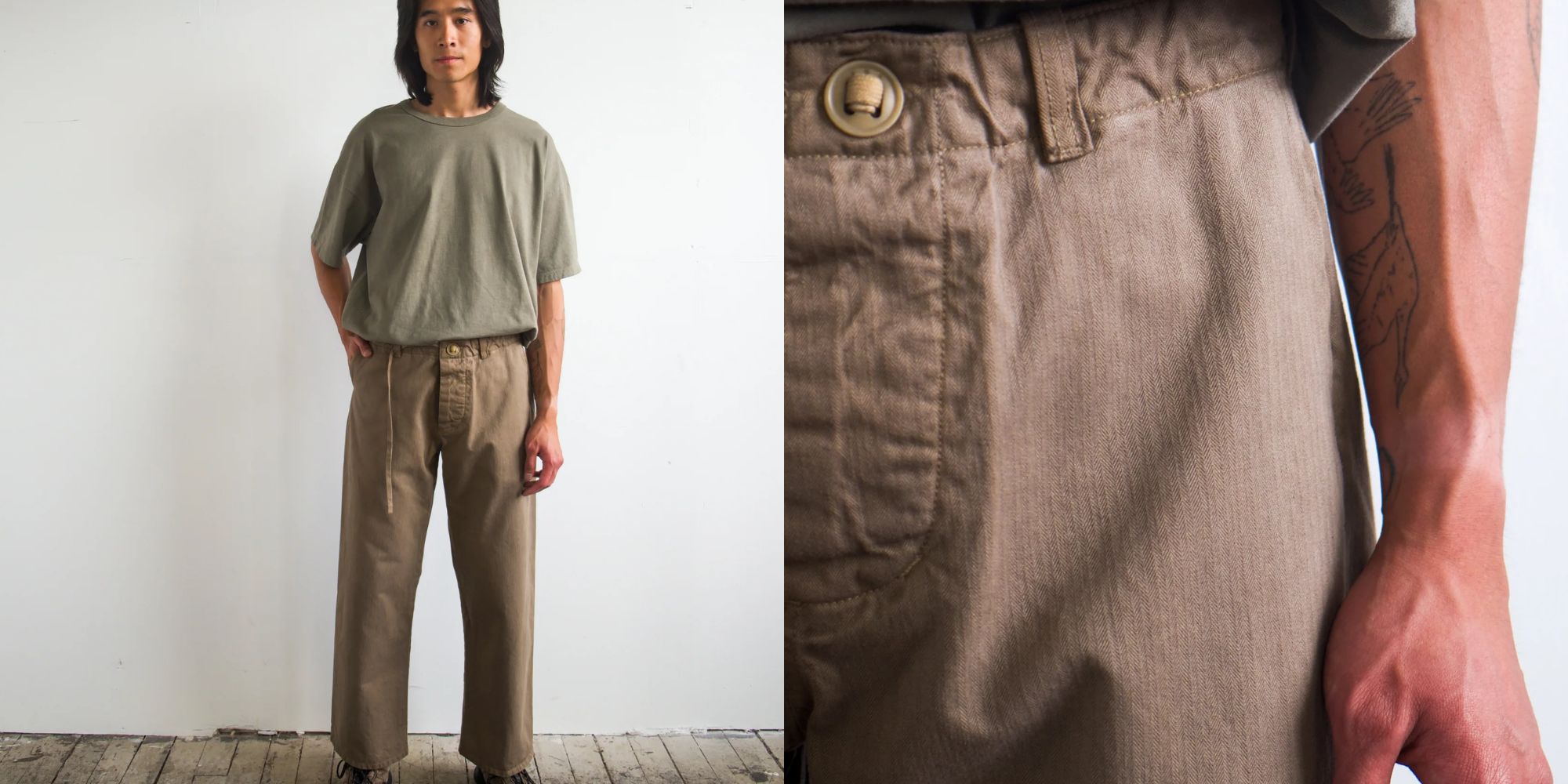 khaki trousers from all we remember