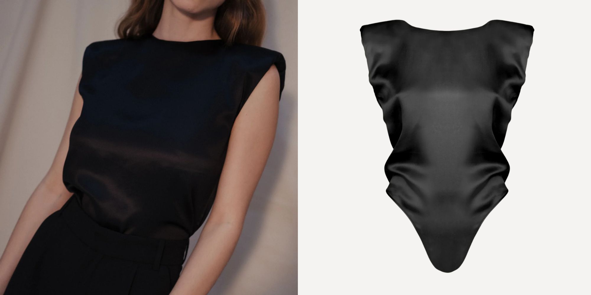 silk black bodysuit from herth