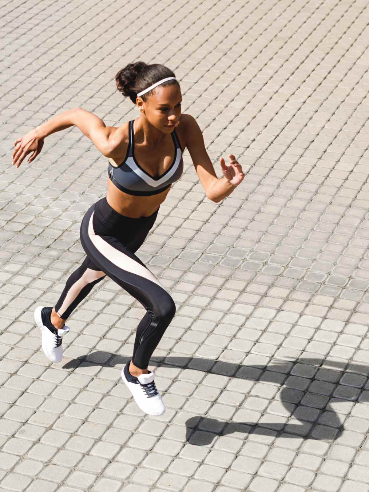 person running in the sun