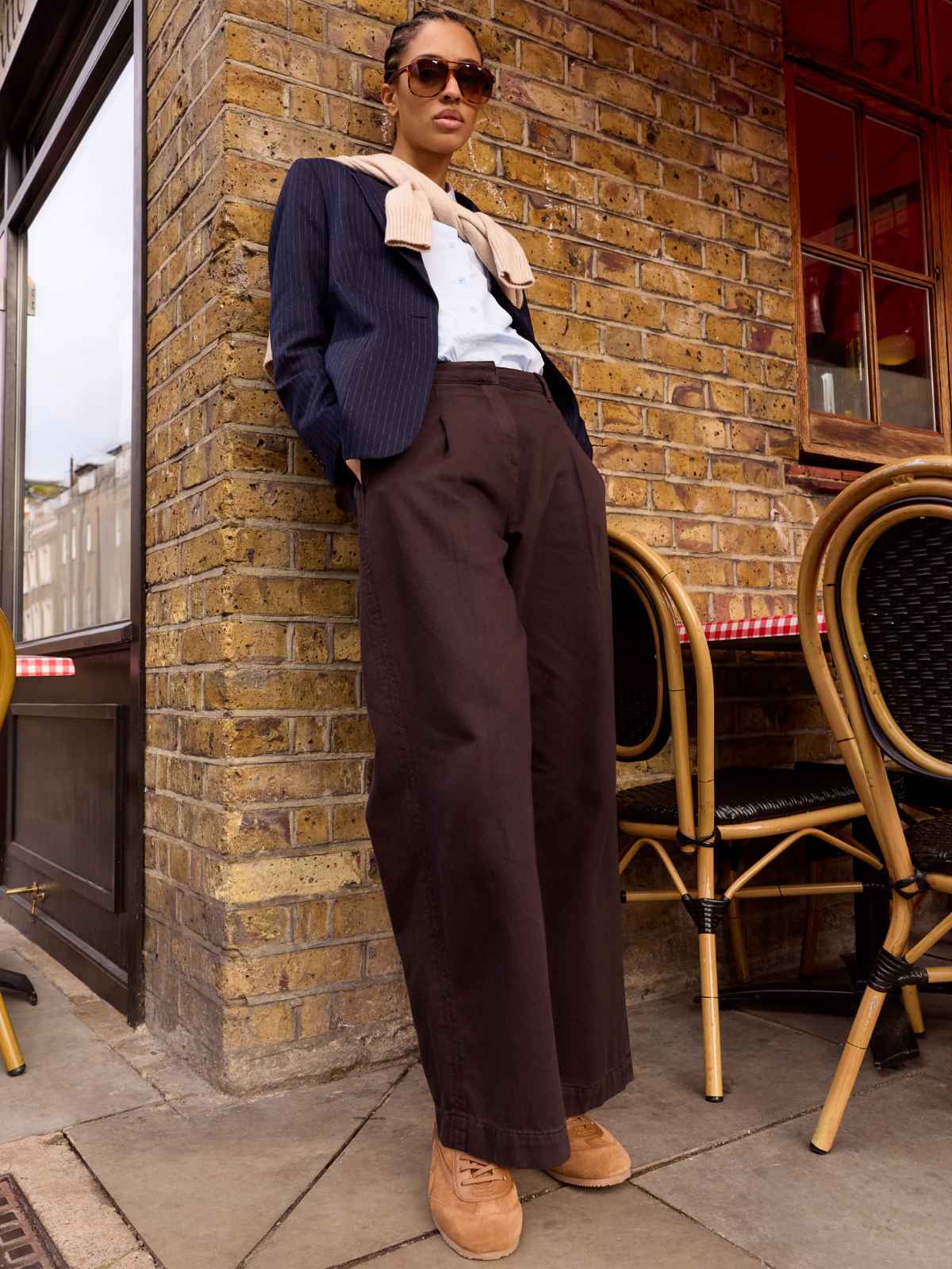 person wearing more sustainable alternative to sezane outfit from baukjen