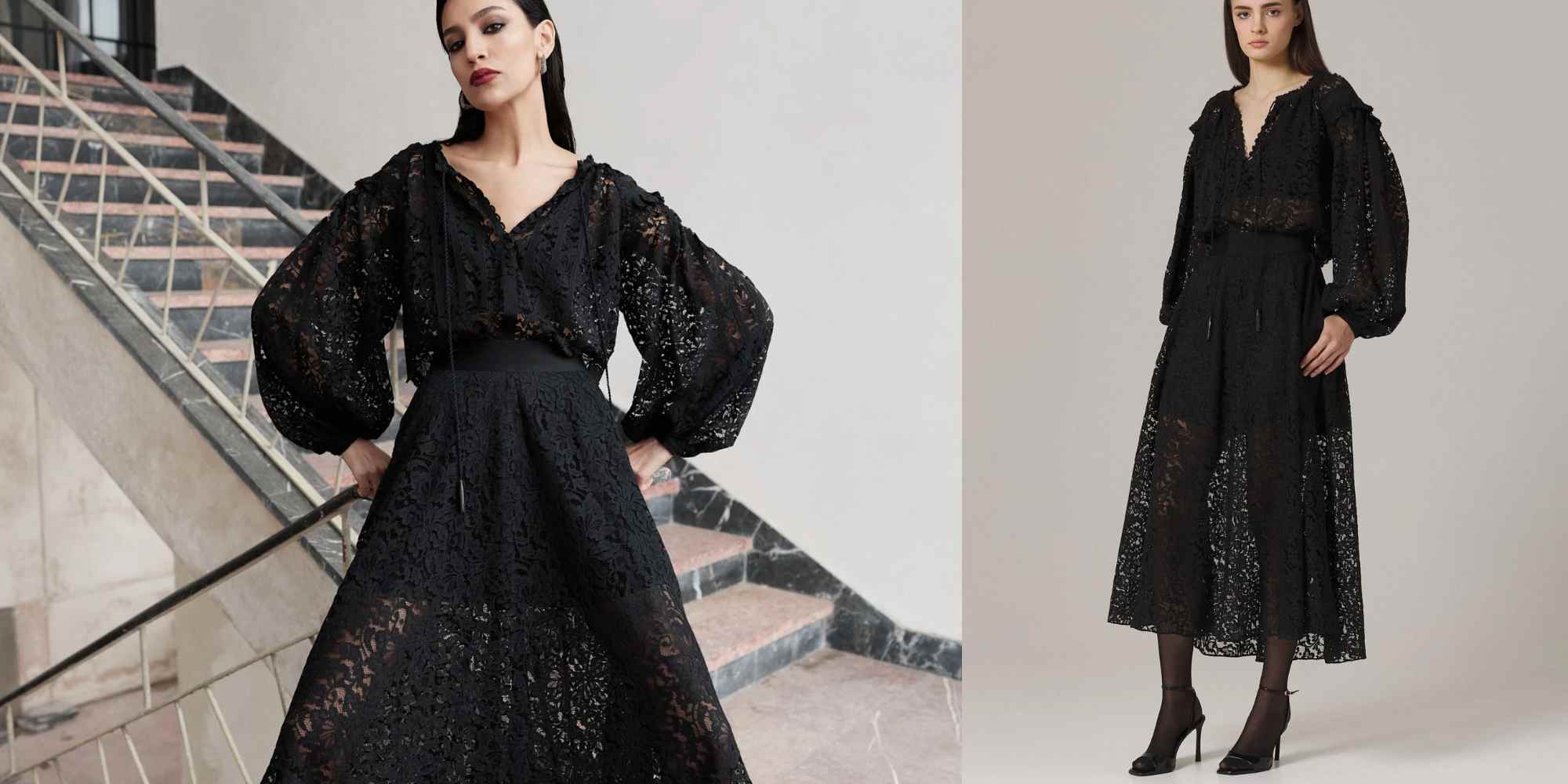 black lace dress from santicler