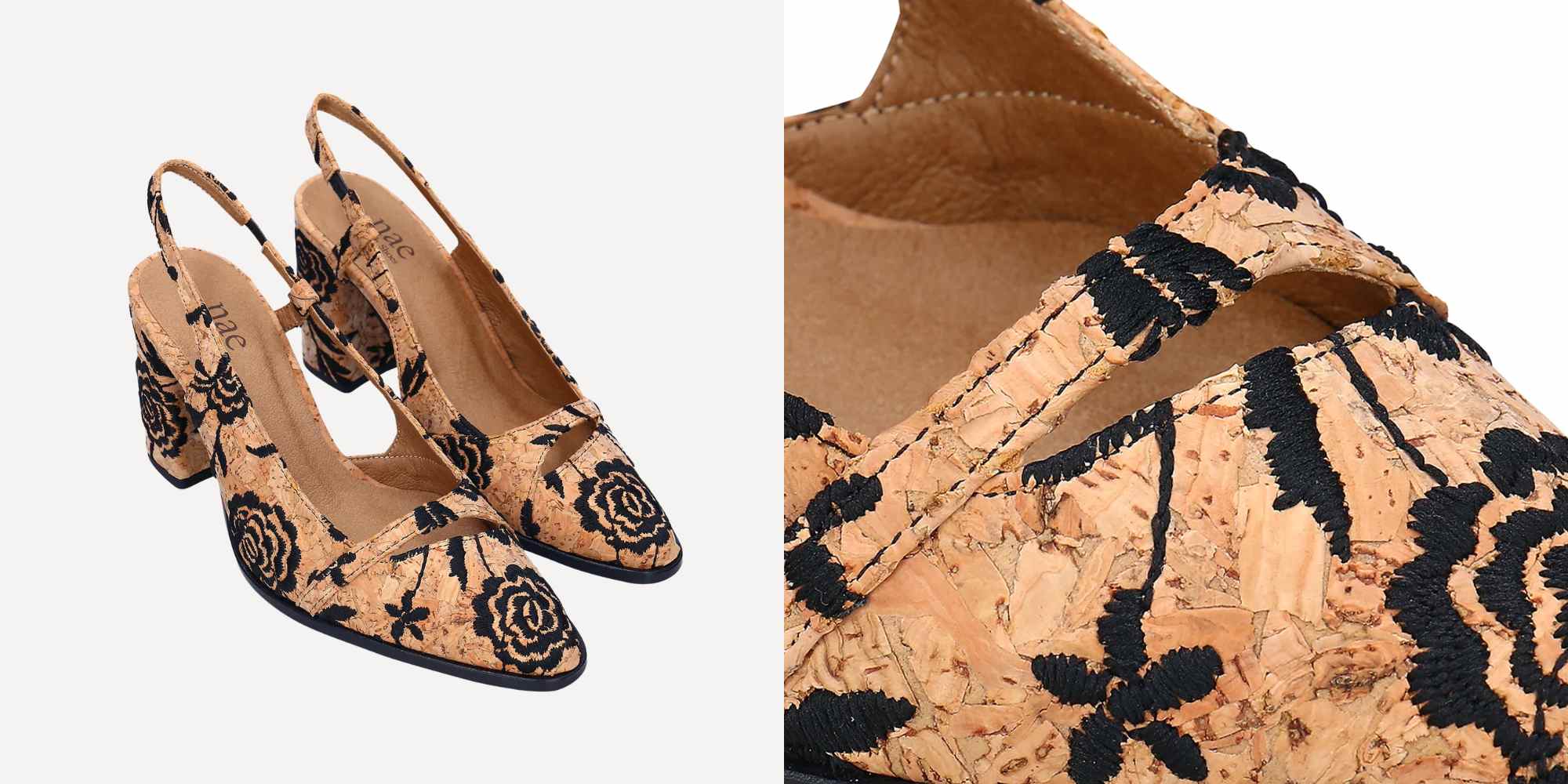 embroidered cork shoes from nae