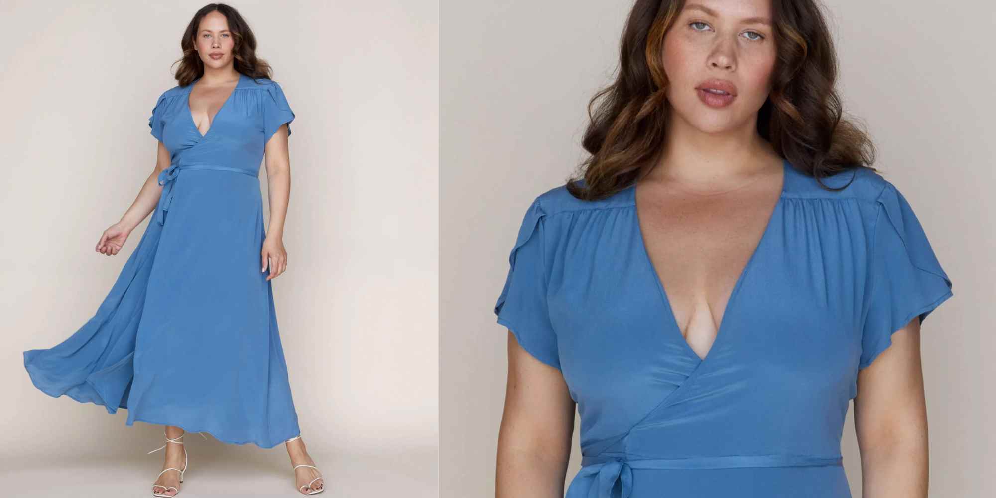 person wearing blue dress from christy dawn